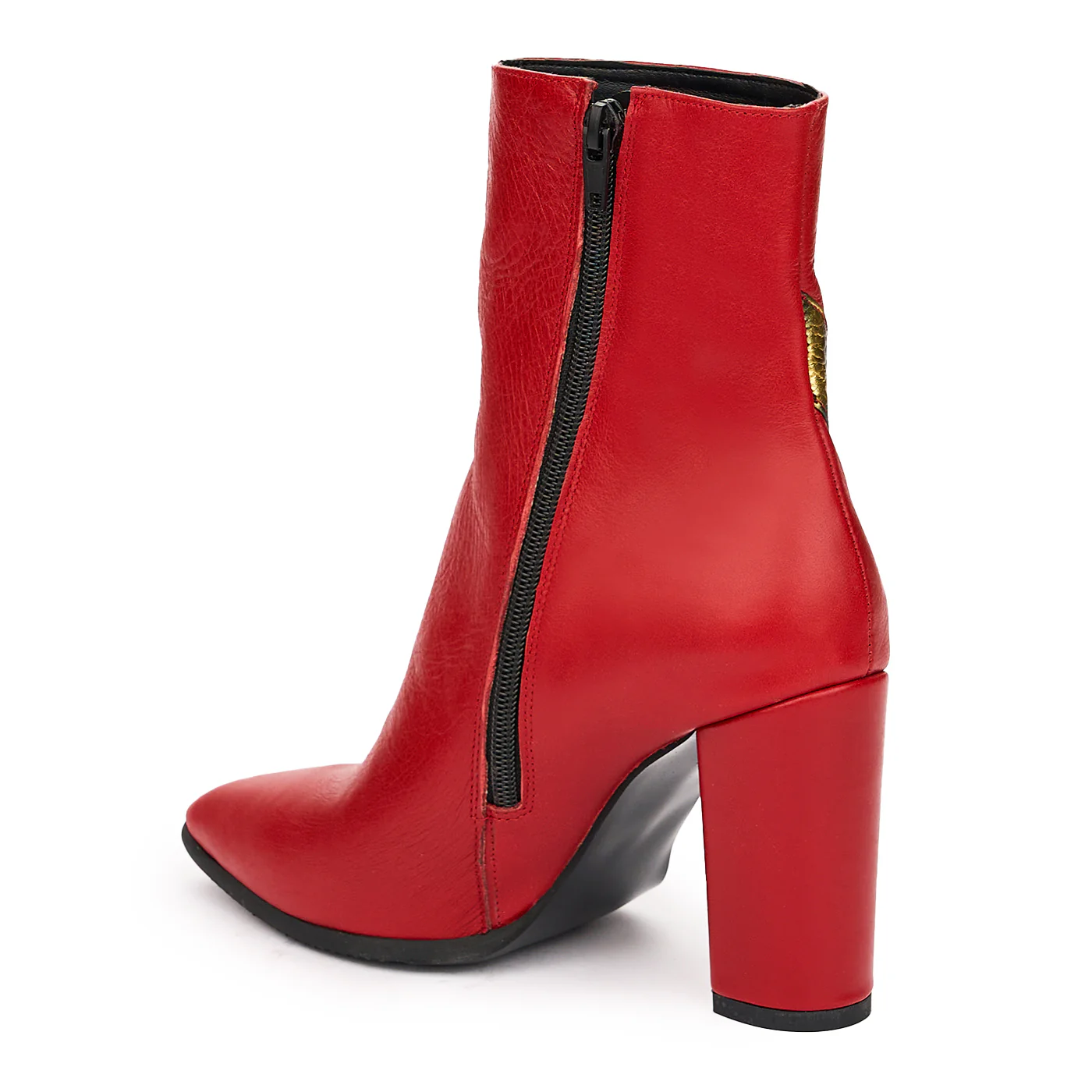 Botine Rosii Dama Toc 9.5 Cm din Piele Naturala 12294 - Image 2