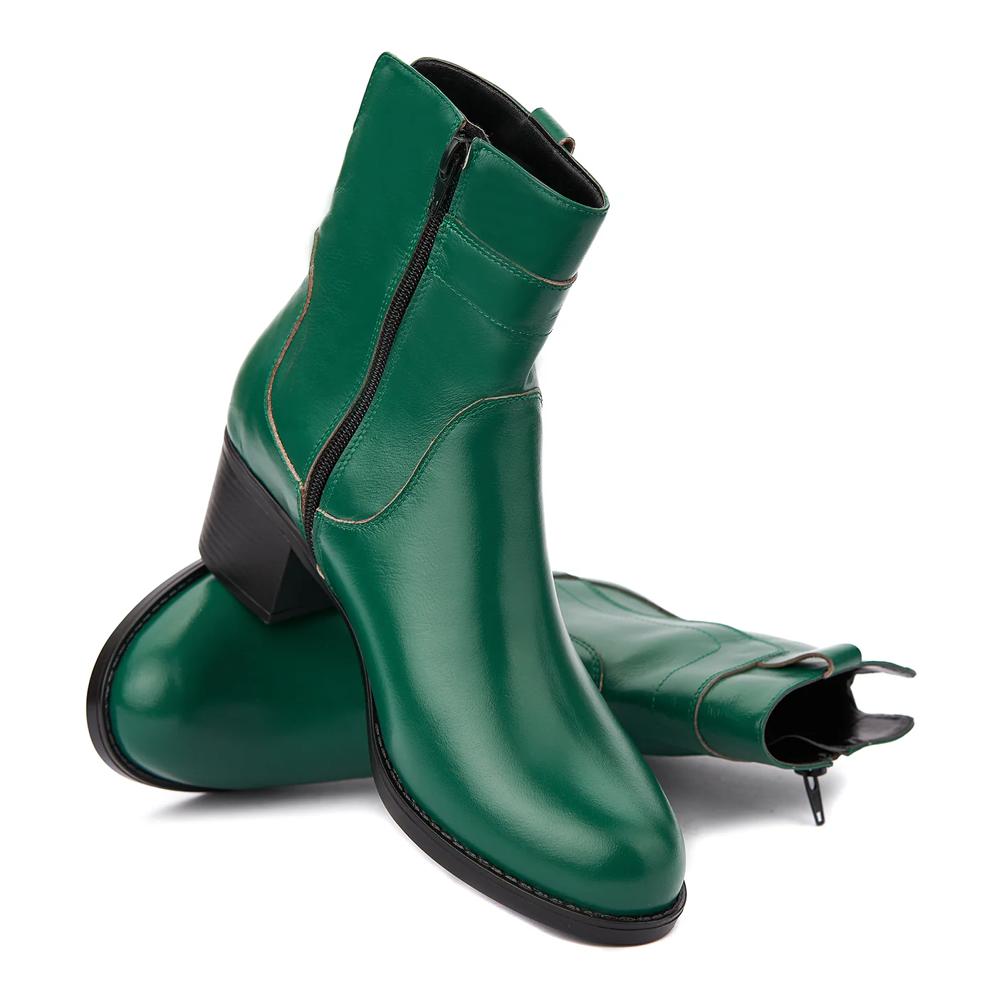 Botine Toc Gros Piele Naturala Verzi 6301 - Image 4