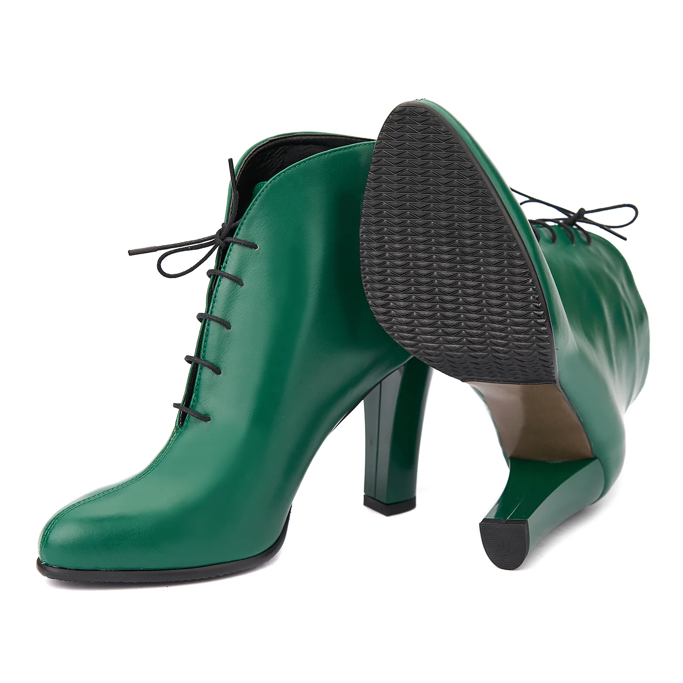 Botine Toc Inalt si Gros 10 Cm din Piele Naturala 6285 - Image 3