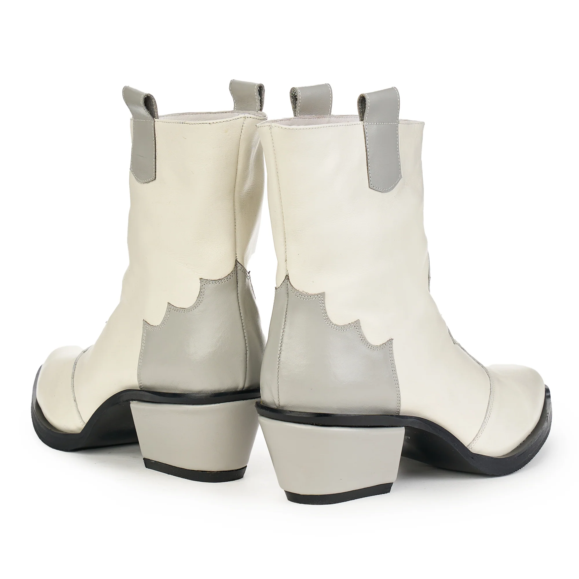 Cizme Albe Piele Dama Toc 6 Cm 12083 - Image 3