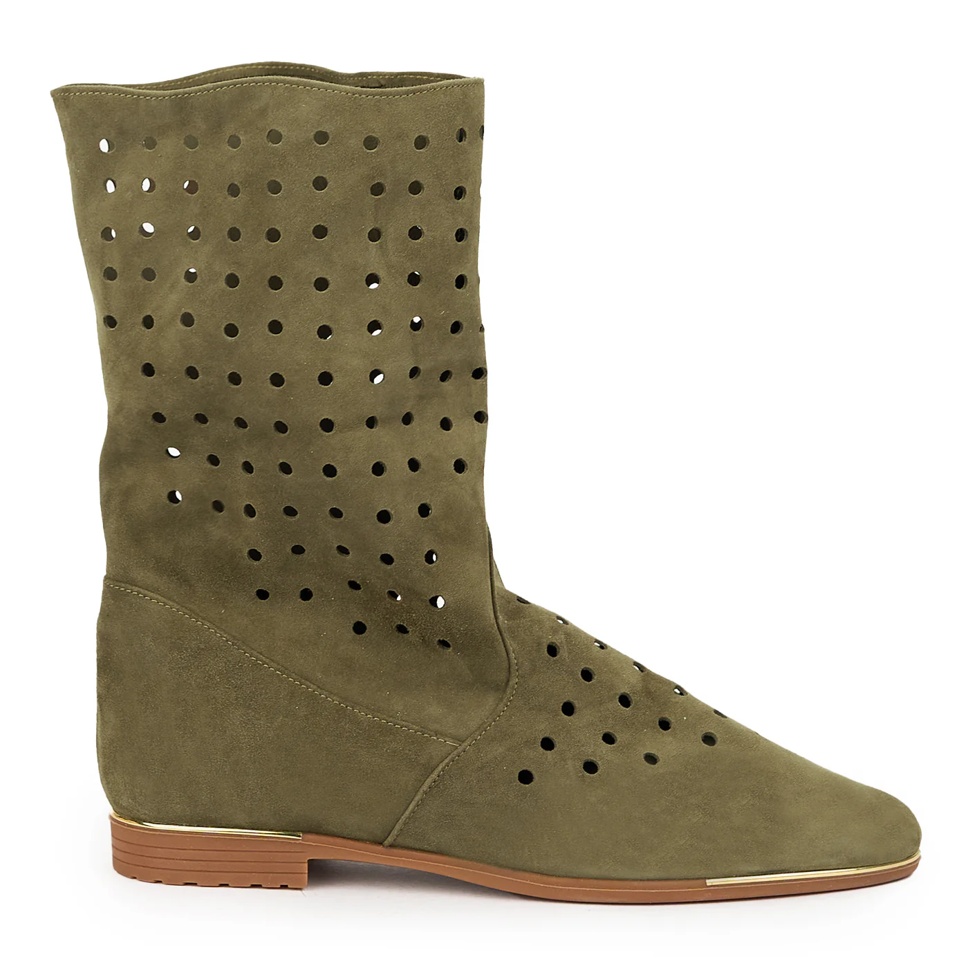 Cizme casual dama din piele naturala verde 14778