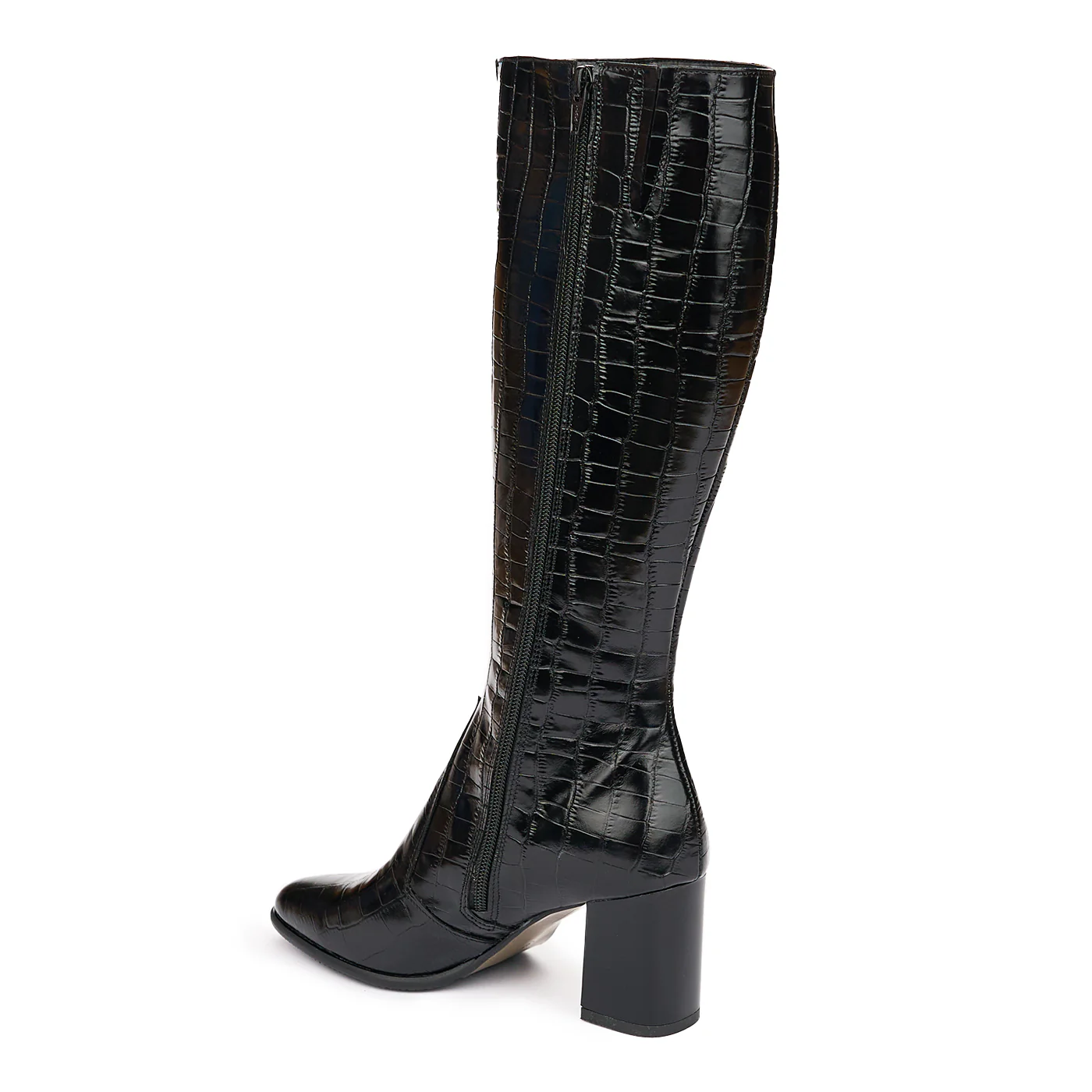 Cizme cu Toc Lungi din Piele Naturala Toc 7 Cm Culoare Negru 10923 - Image 2