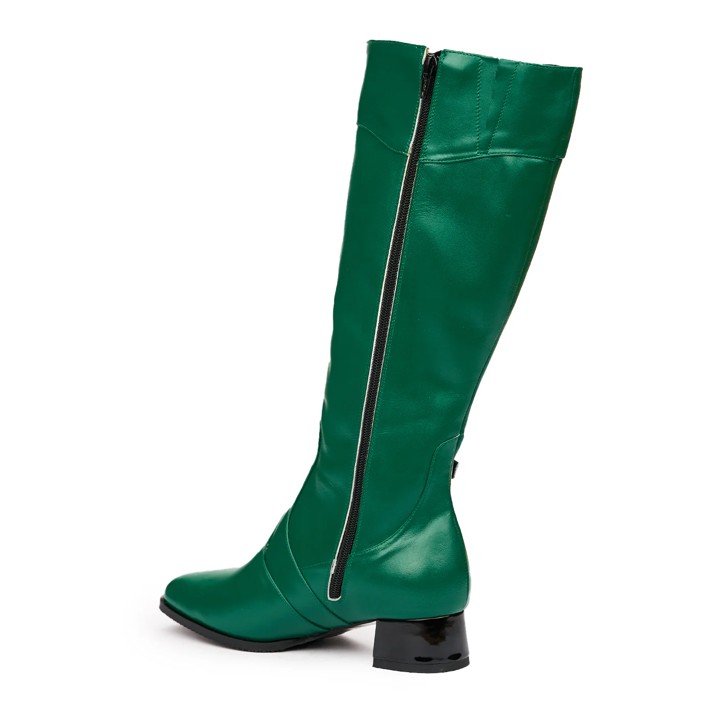 Cizme Dama cu Toc Mediu 4 Cm din Piele Naturala Verzi 6806 - Image 3