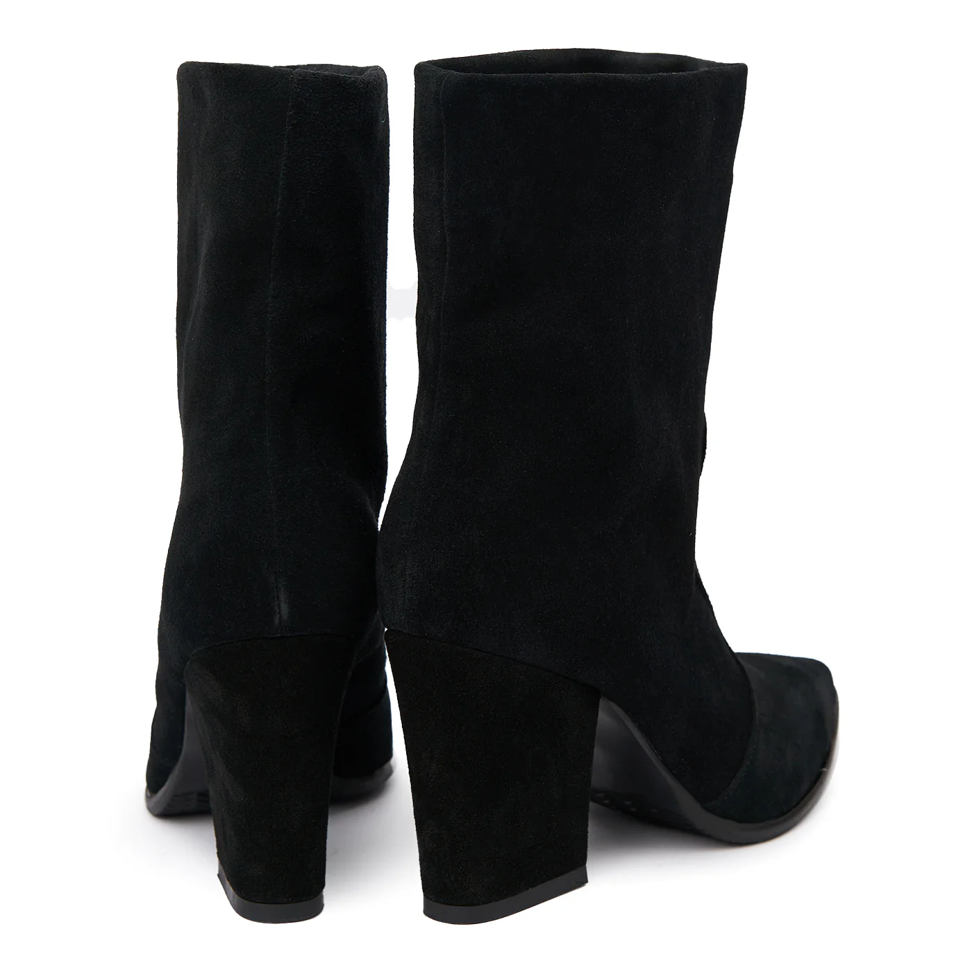 Cizme Dama cu Toc Scurte din Piele Naturala Negre 6328 - Image 2