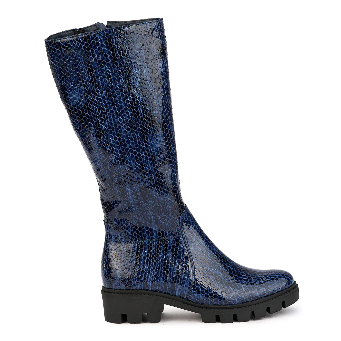 Cizme dama din piele naturala bleumarin 17274