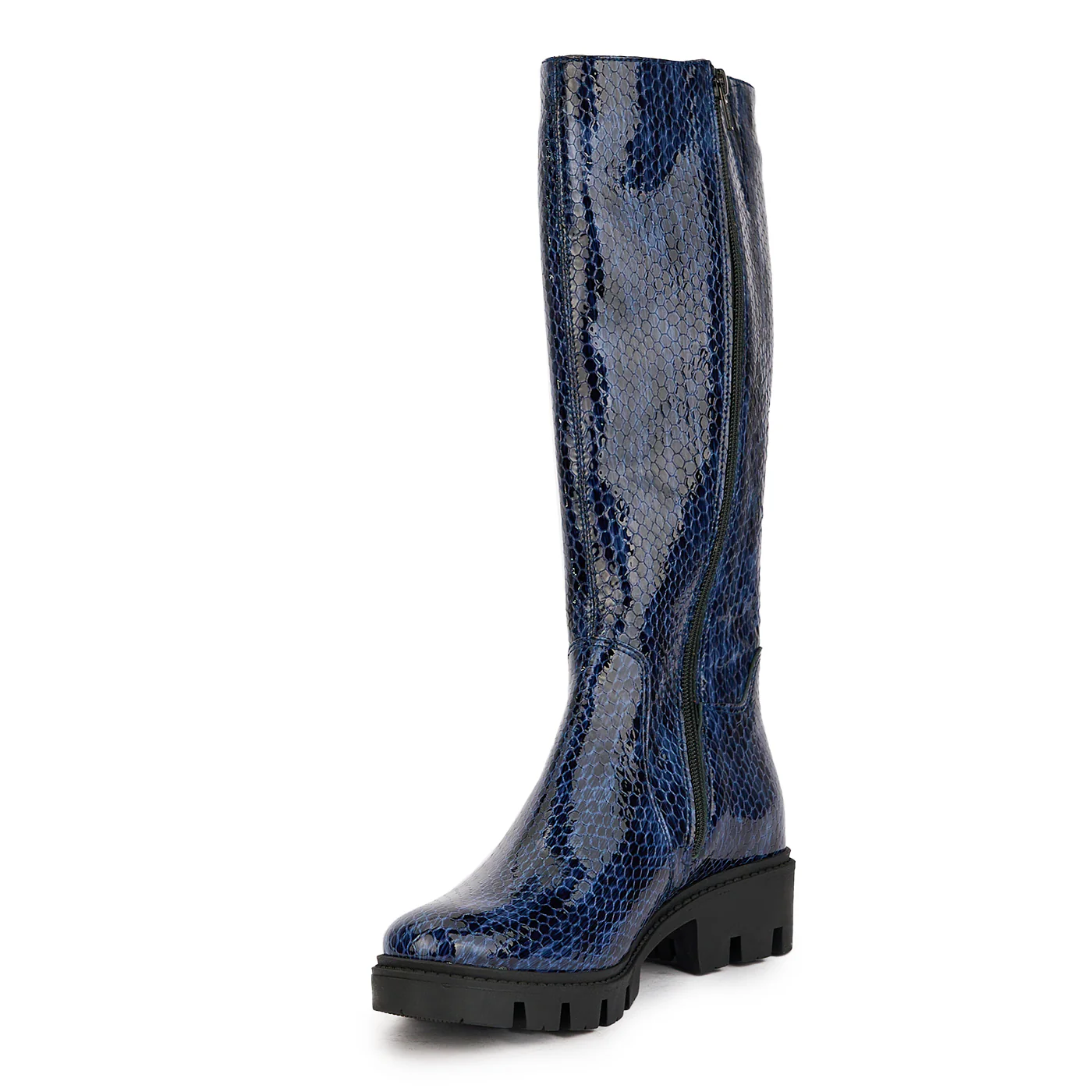 Cizme dama din piele naturala bleumarin 17274 - Image 3