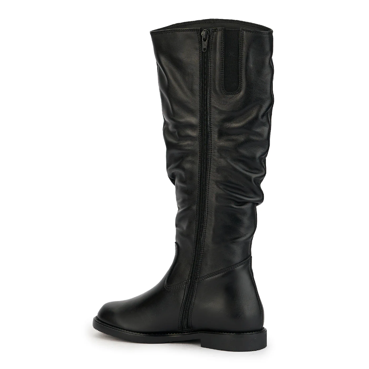 Cizme dama din piele naturala neagra cu elastic pe pulpa 17324 - Image 2