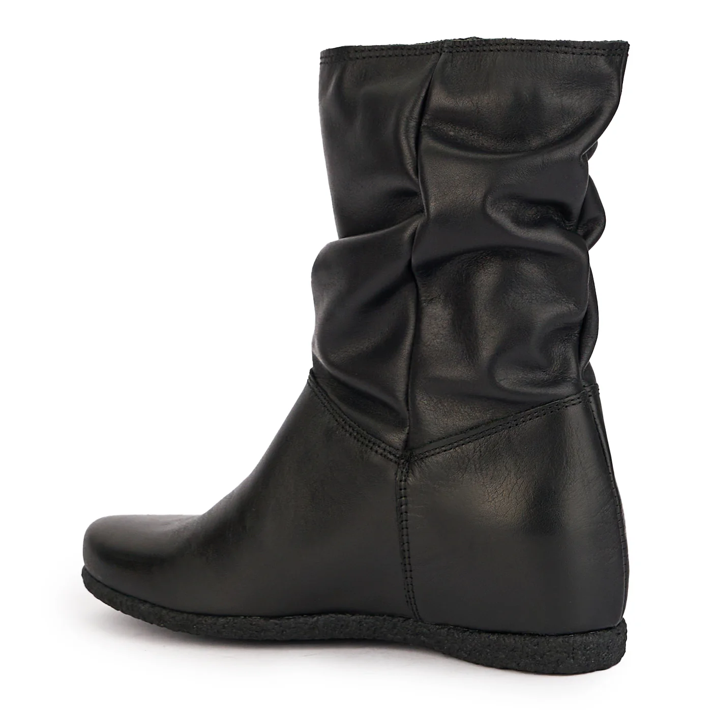 Cizme dama din piele naturala neagra cu platforma ascunsa 17021 - Image 2