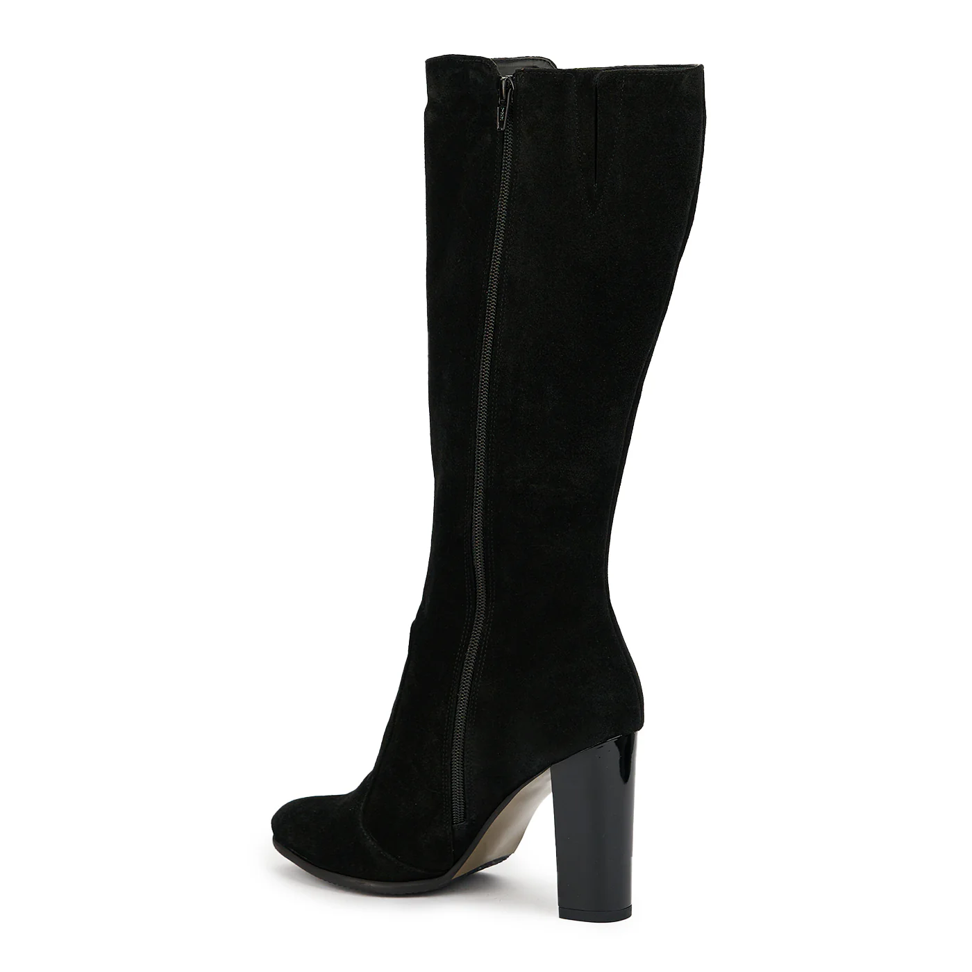 Cizme dama din piele naturala neagra cu toc gros 10 cm 14797 - Image 2