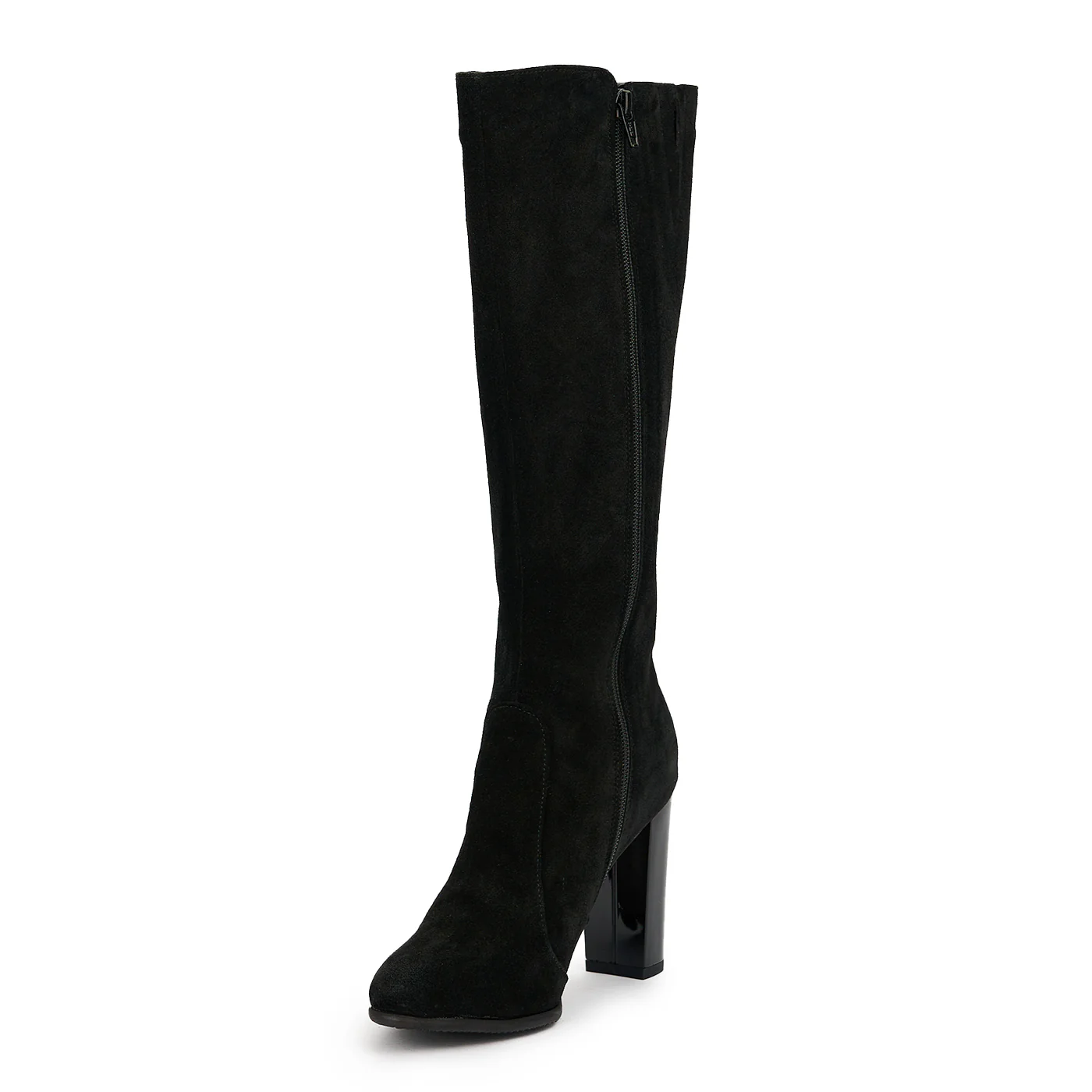 Cizme dama din piele naturala neagra cu toc gros 10 cm 14797 - Image 3
