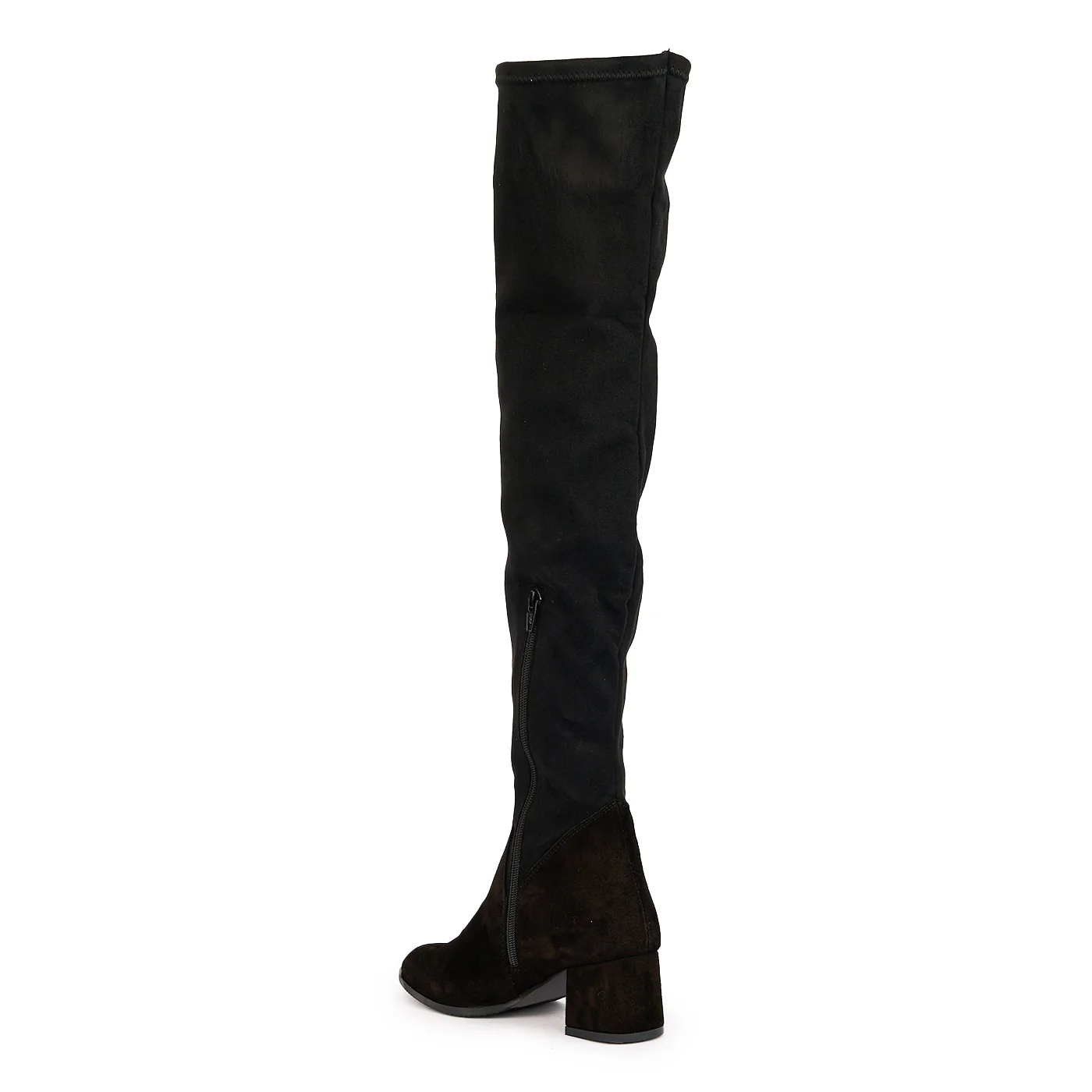 Cizme dama din piele naturala neagra cu toc gros 5.5 cm 17136 - Image 2