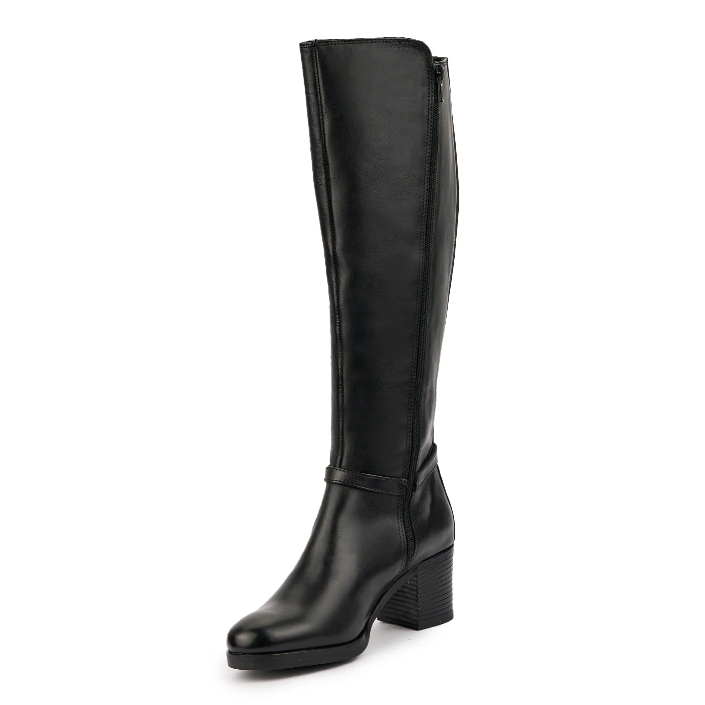 Cizme dama din piele naturala neagra cu toc gros 6 cm 14667 - Image 3