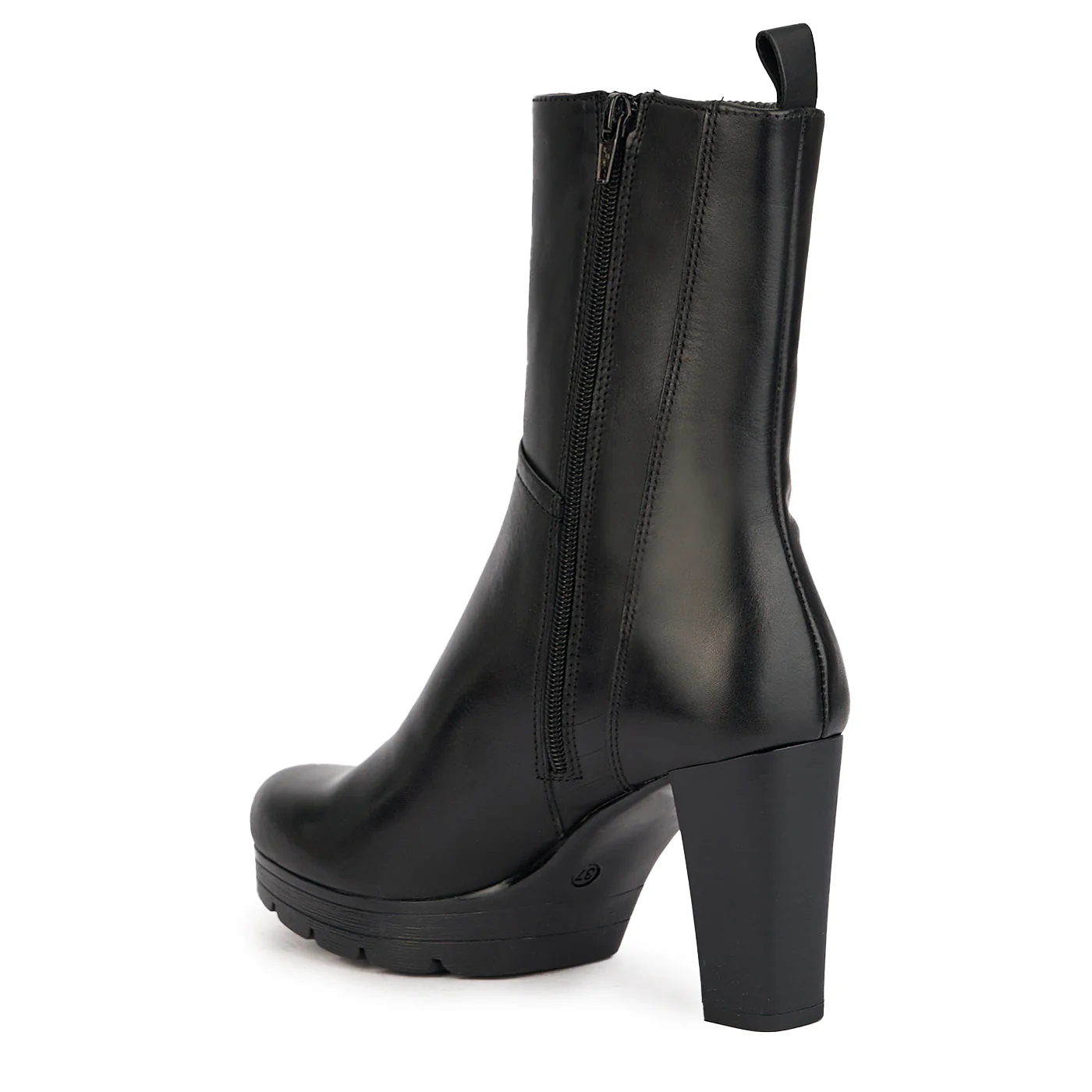 Cizme dama din piele naturala neagra cu toc gros 9 cm  17199 - Image 2
