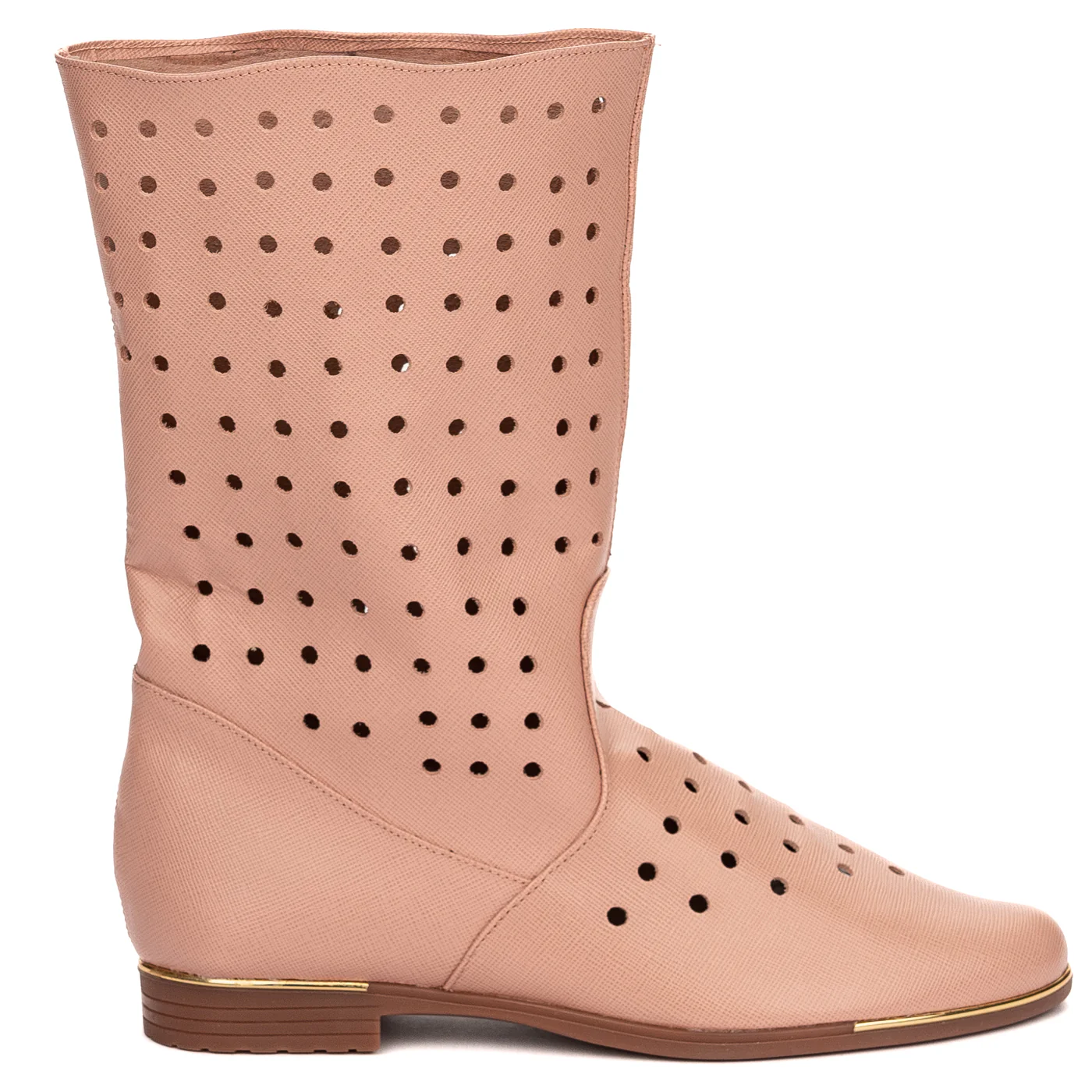 Cizme dama din piele naturala roz 13552
