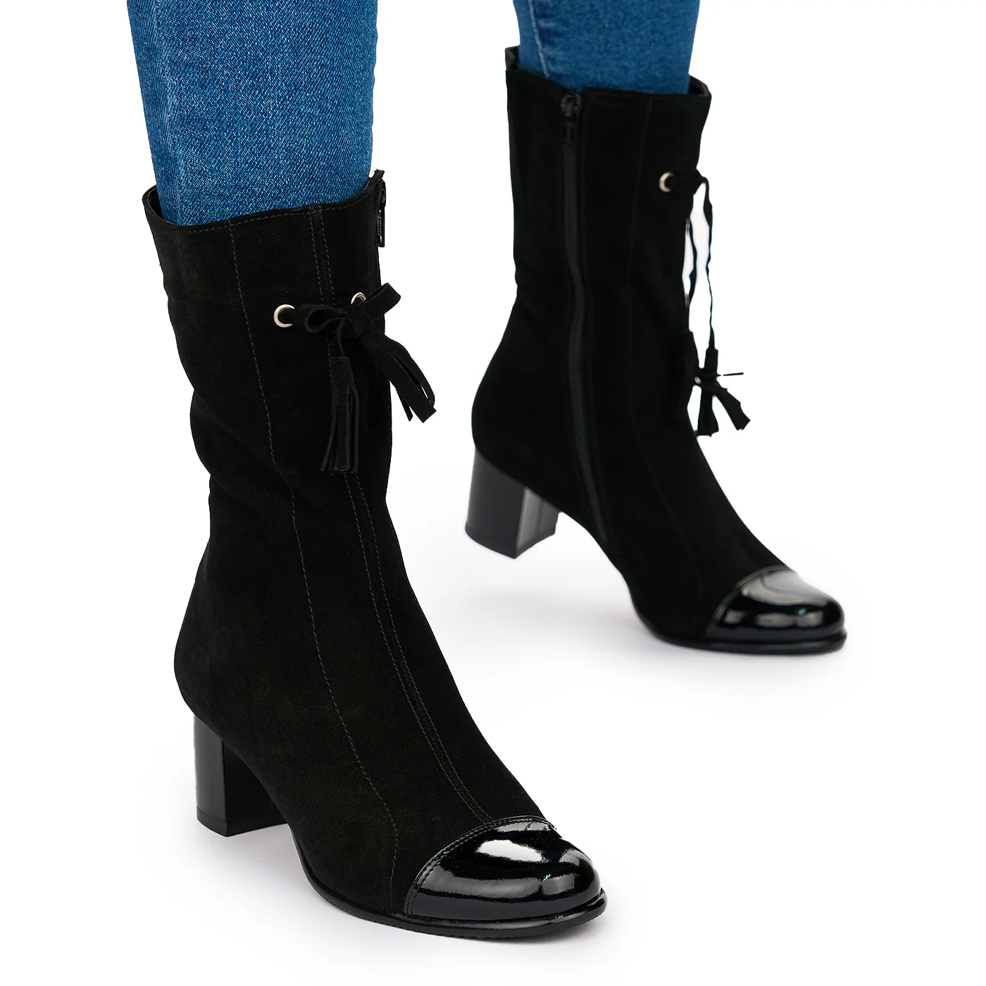 Cizme Dama Elegante Piele cu Toc 5 Cm Culoare Negru 10603 - Image 2
