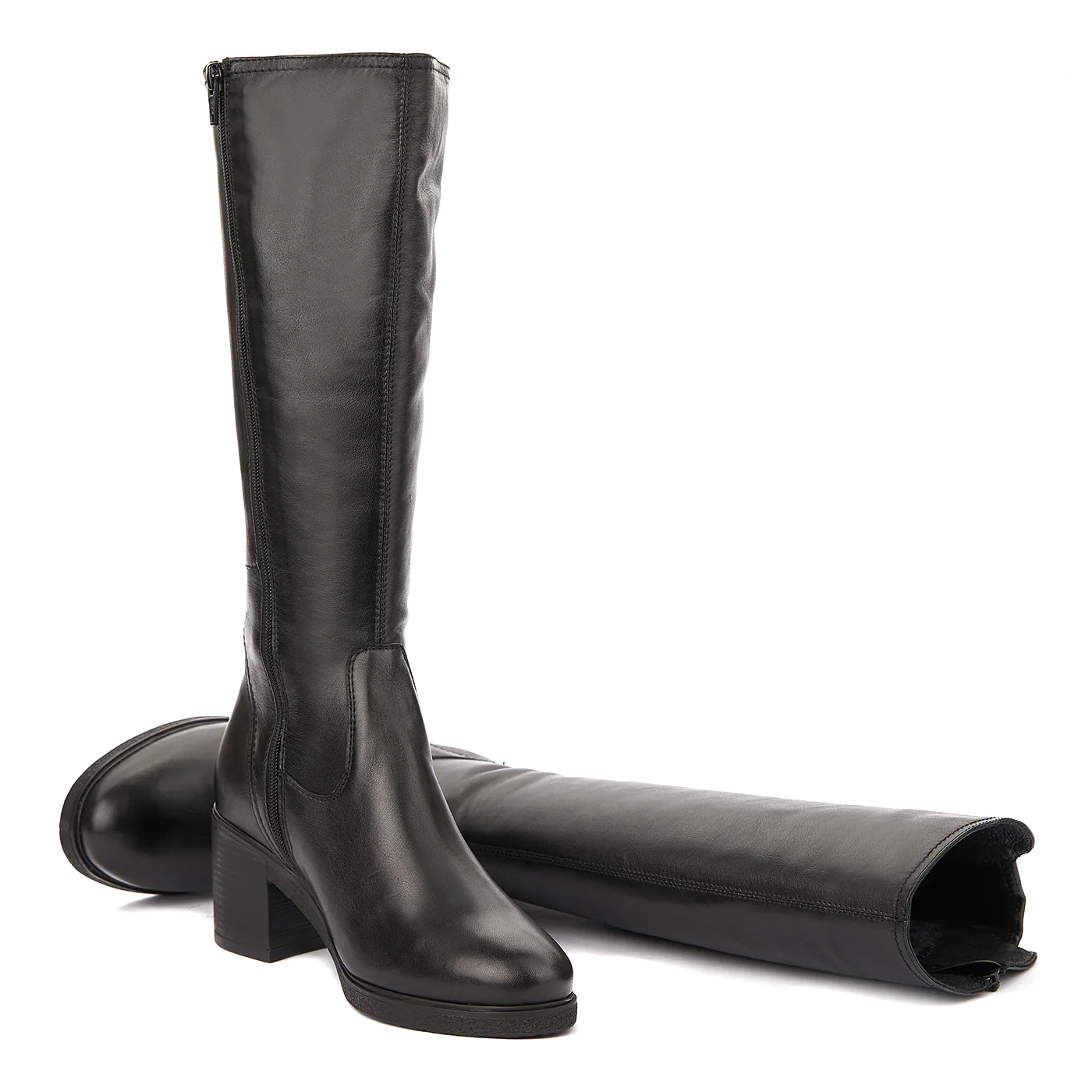 Cizme dama lungi din piele naturala neagra 6231 - Image 4