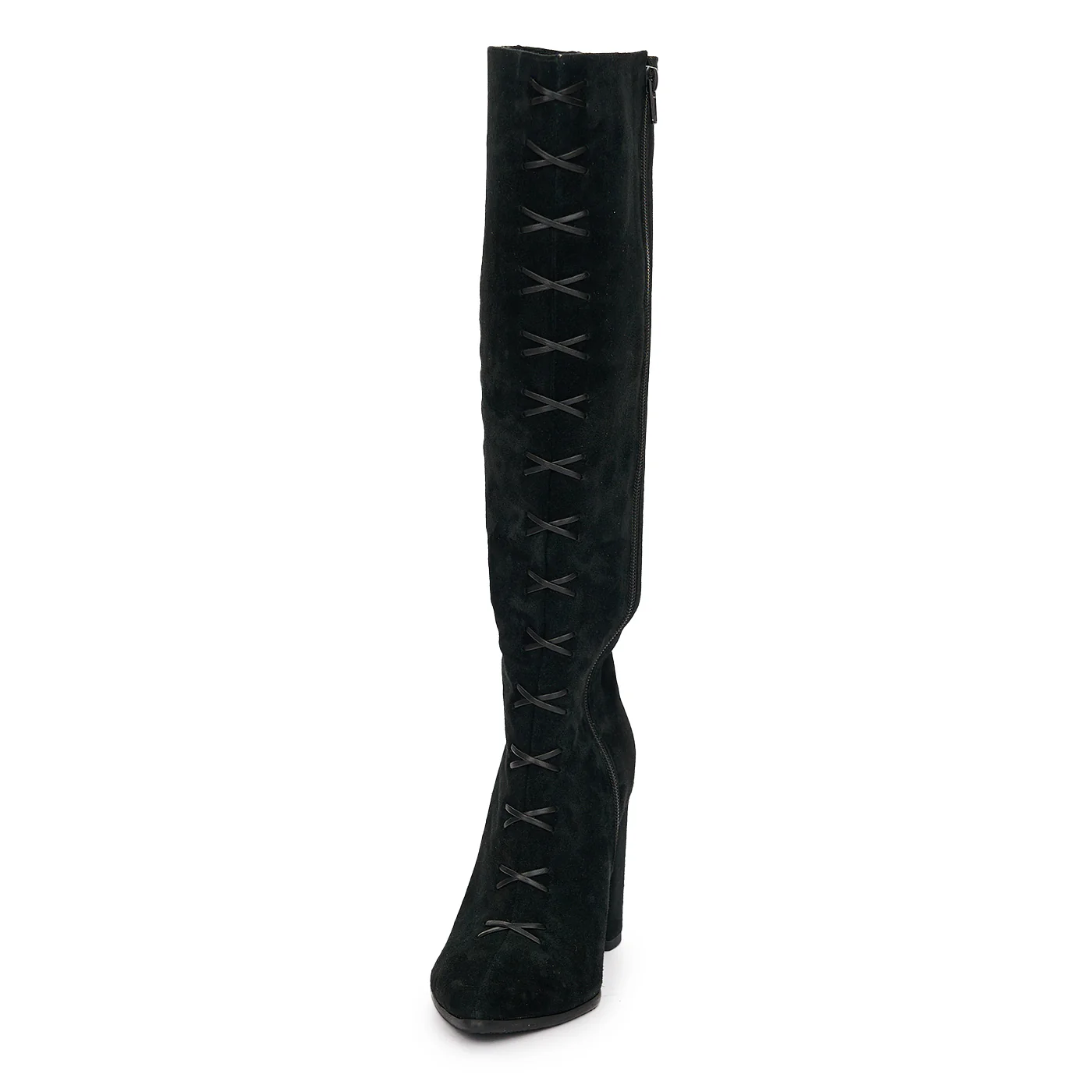 Cizme Dama Piele Inalte Toc 9.5 Cm Negre 12394 - Image 3