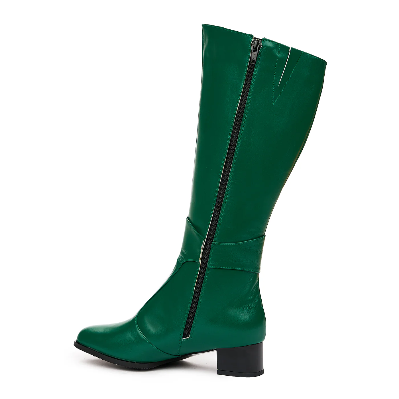 Cizme Dama Piele Naturala cu Toc 4 Cm Verzi 6698 - Image 3