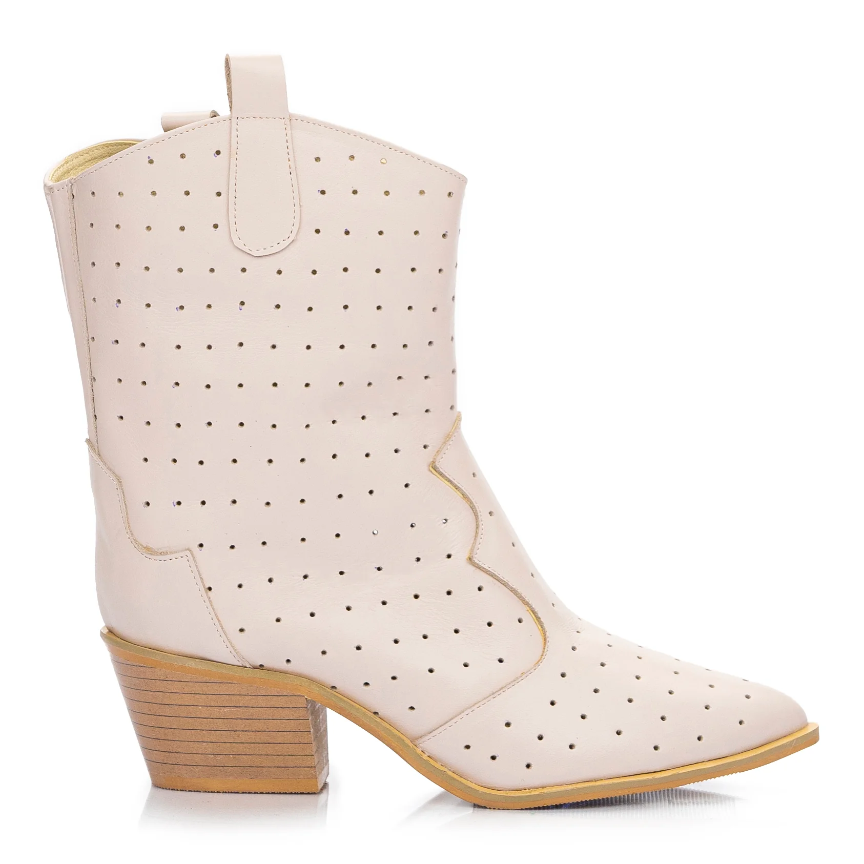 Cizme Dama Scurte Piele Naturala Roz 8449
