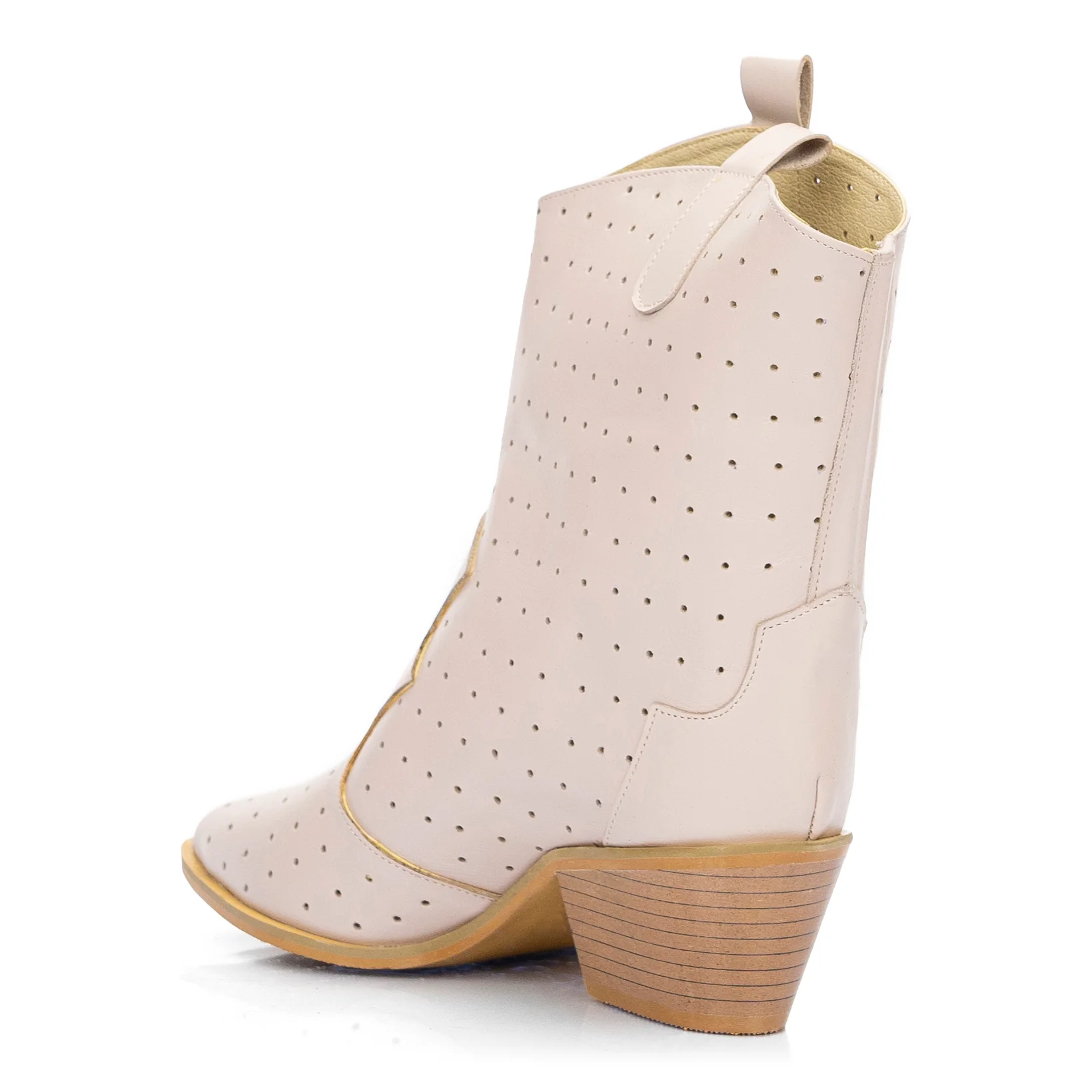 Cizme Dama Scurte Piele Naturala Roz 8449 - Image 3