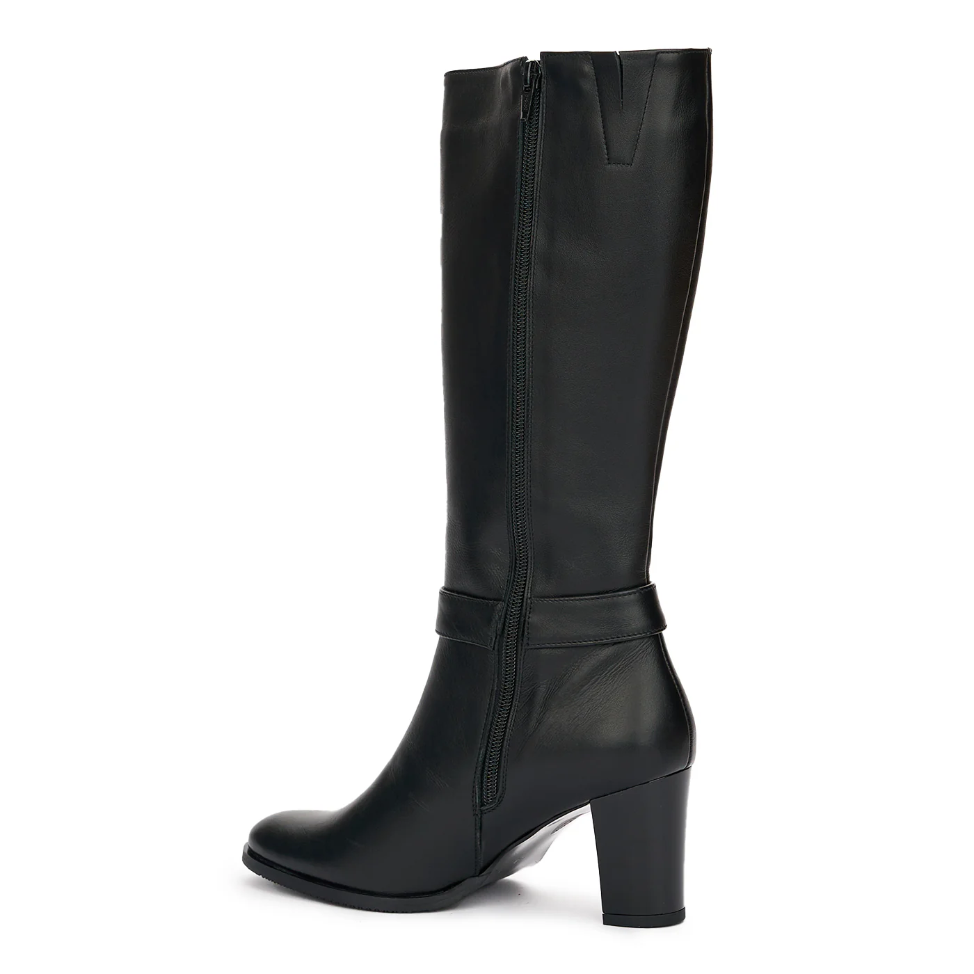 Cizme de Iarna din Piele Naturala Toc 7 Cm Negre 12397 - Image 2