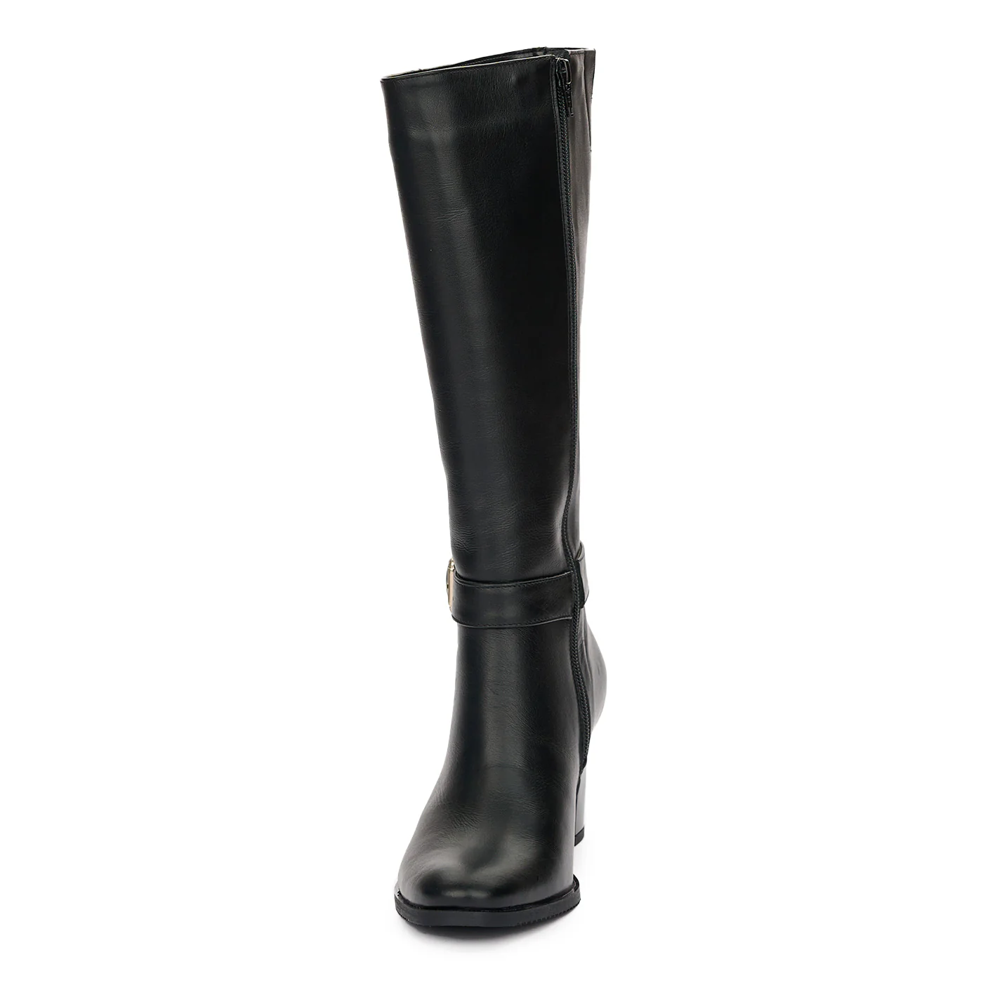 Cizme de Iarna din Piele Naturala Toc 7 Cm Negre 12397 - Image 3