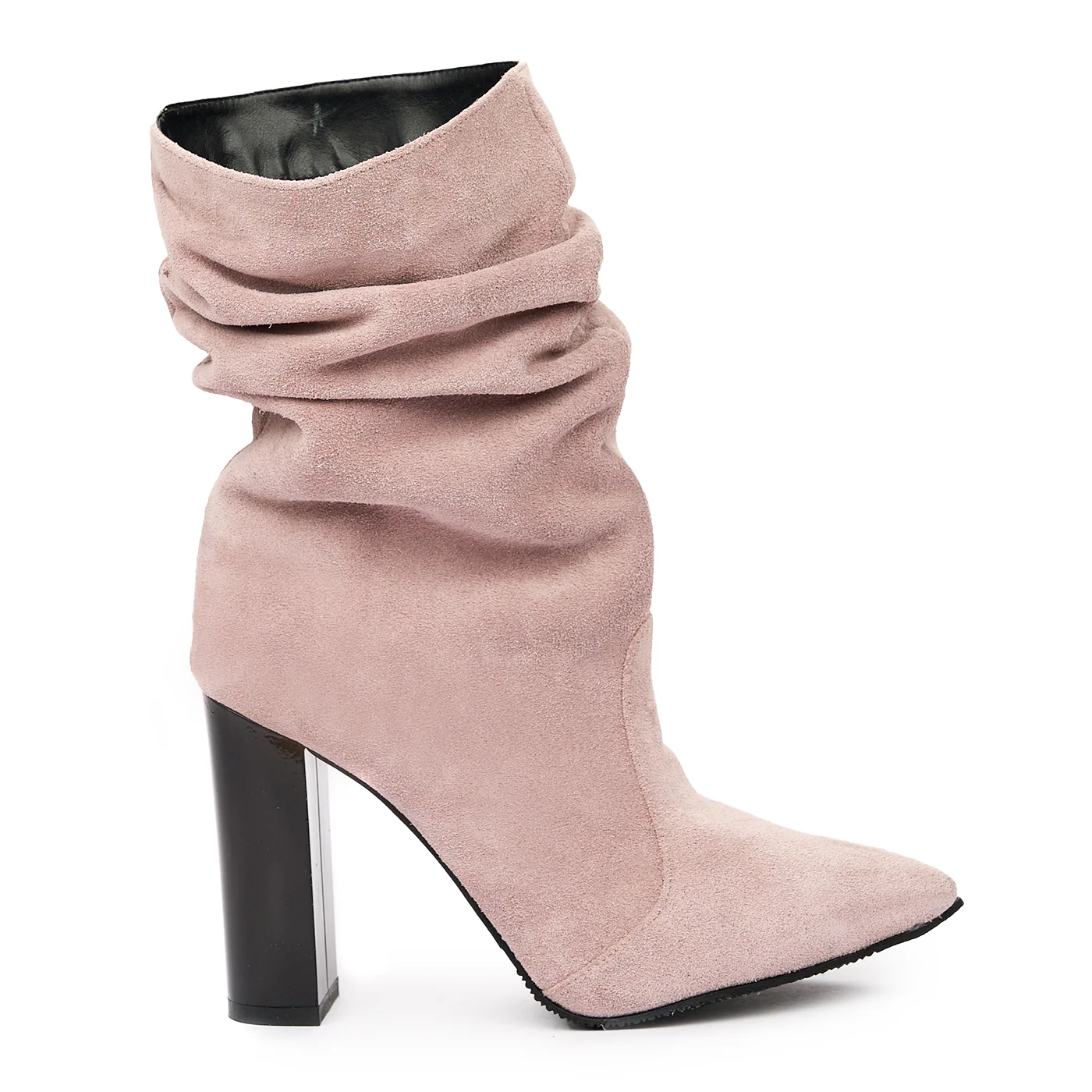 Cizme de Piele Naturala Dama cu Toc Roz 6519