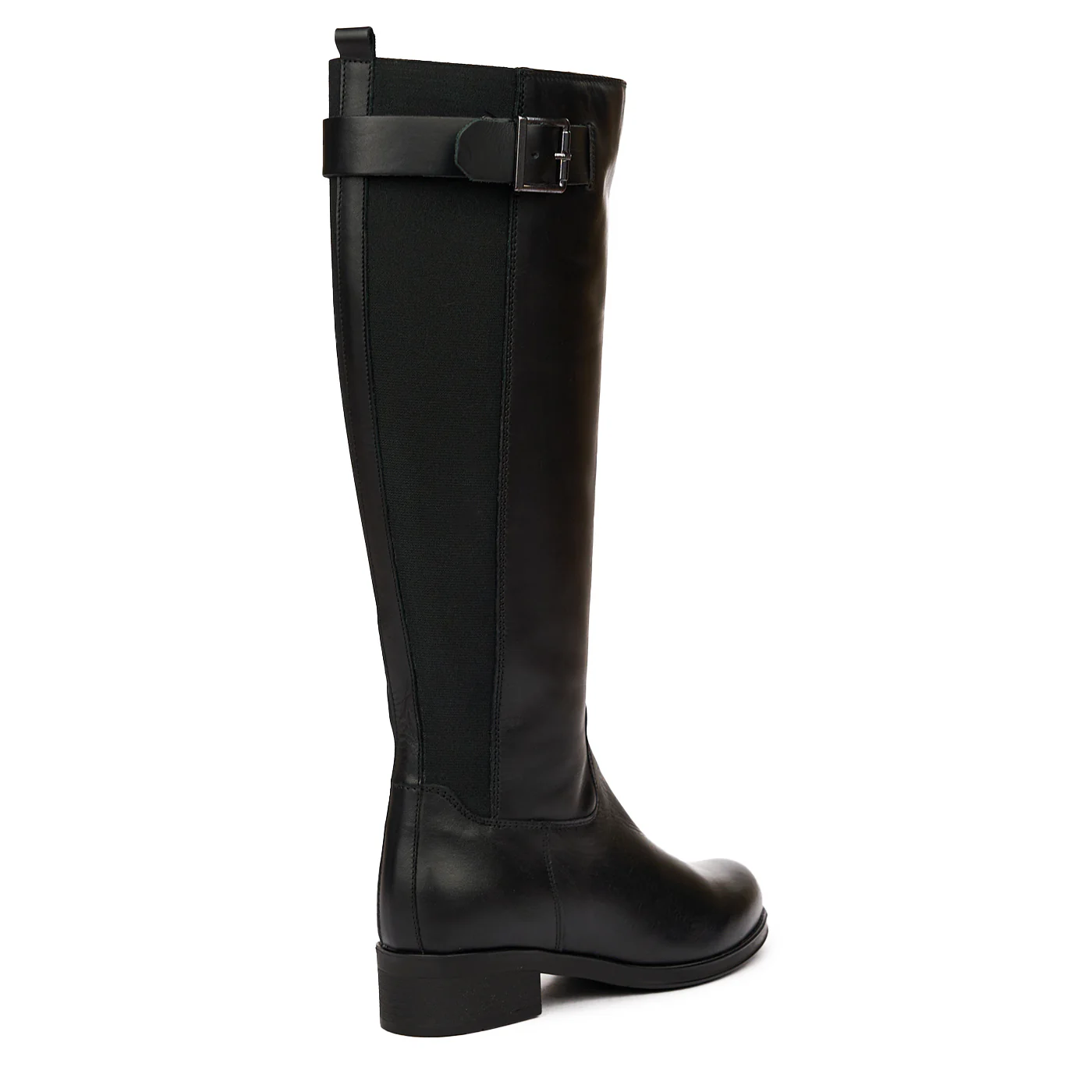 Cizme Lungi cu Toc Mic 3.5 Cm din Piele Naturala Culoare Negru 6685 - Image 2