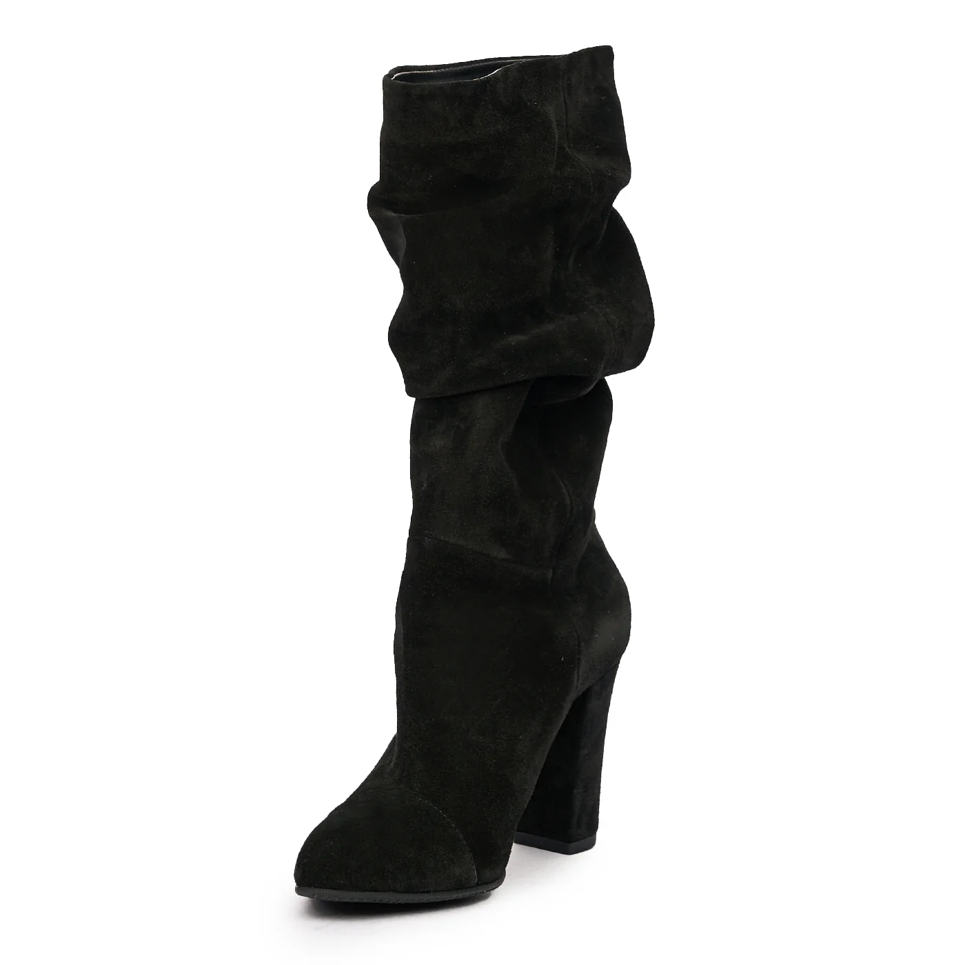 Cizme Lungi cu Toc Negre din Piele Naturala 8285 - Image 4