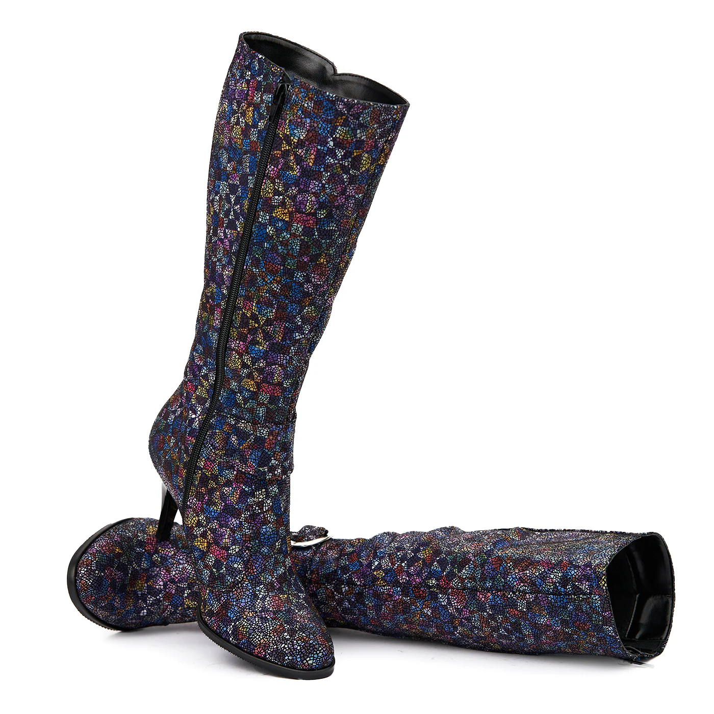 Cizme Lungi cu Toc Subtire de 9 cm din Piele Naturala 6226 - Image 4