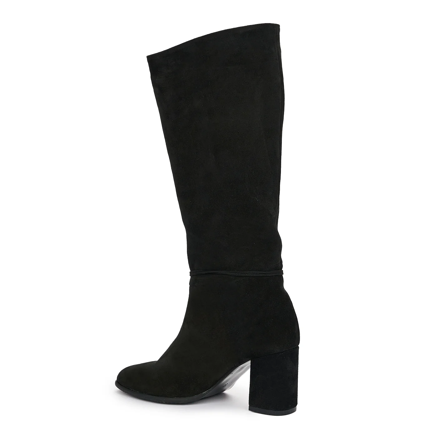 Cizme Negre din Piele Intoarsa Toc 7.5 Cm 12510 - Image 2