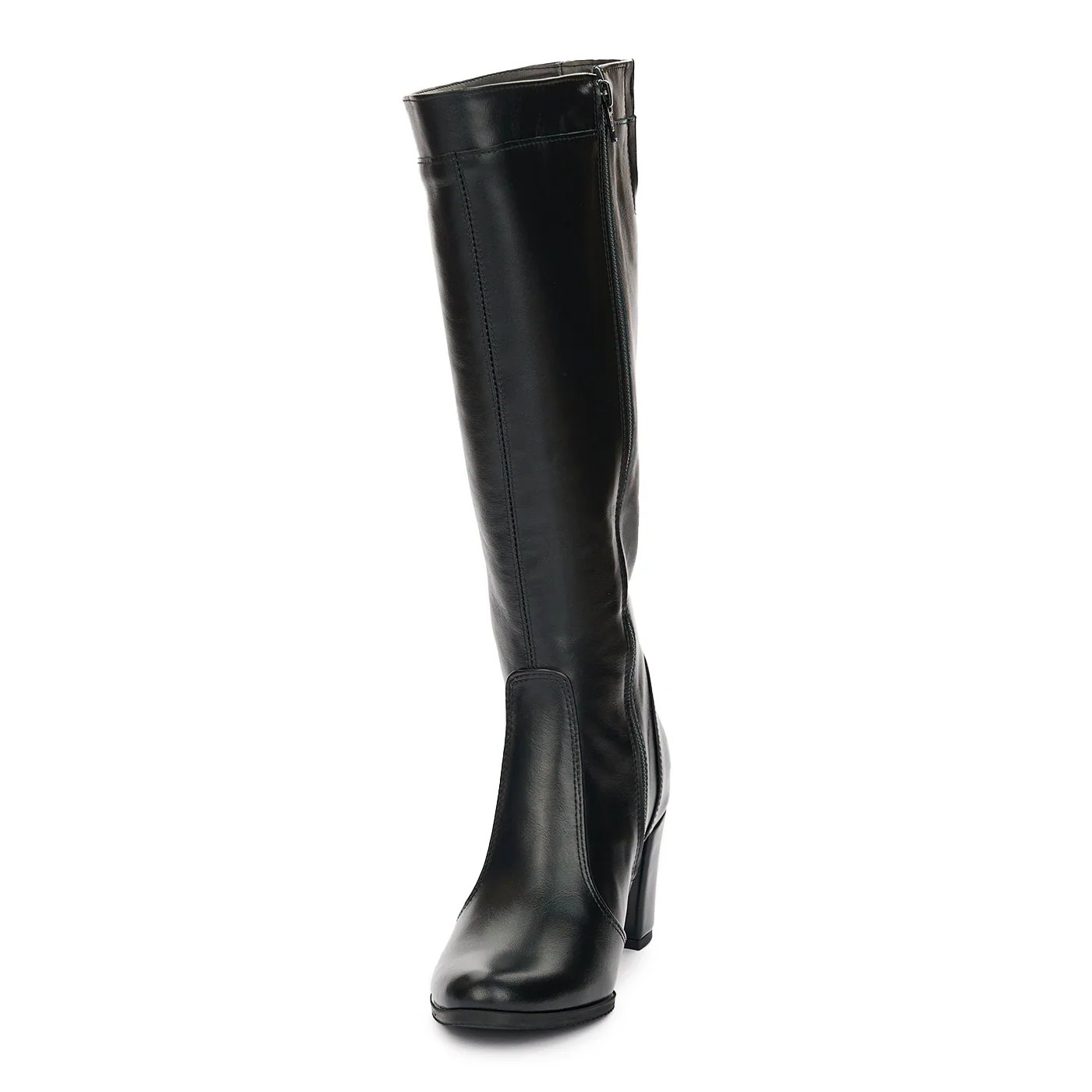 Cizme Negre Lungi Mulate Toc 7.5 Cm din Piele Naturala 12485 - Image 3