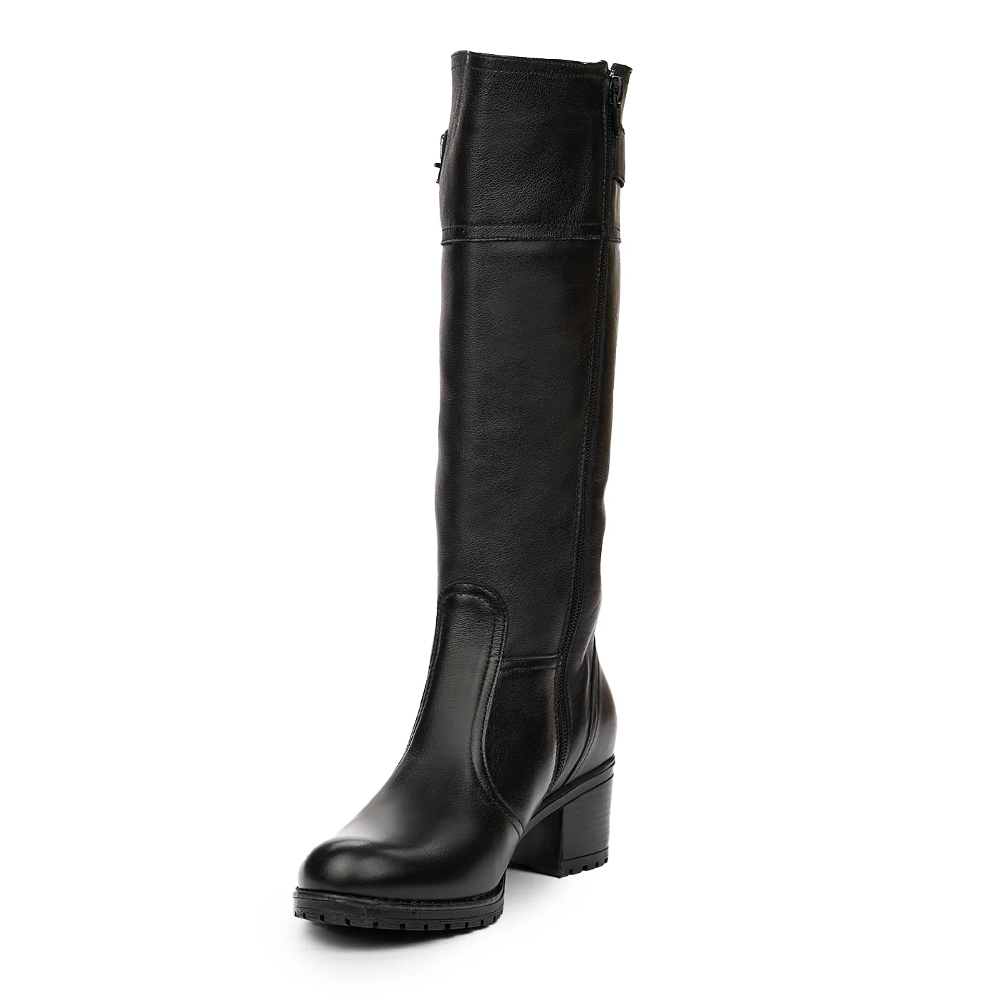 Cizme Negre Toc Gros 5.5 Cm din Piele Naturala 8215 - Image 4
