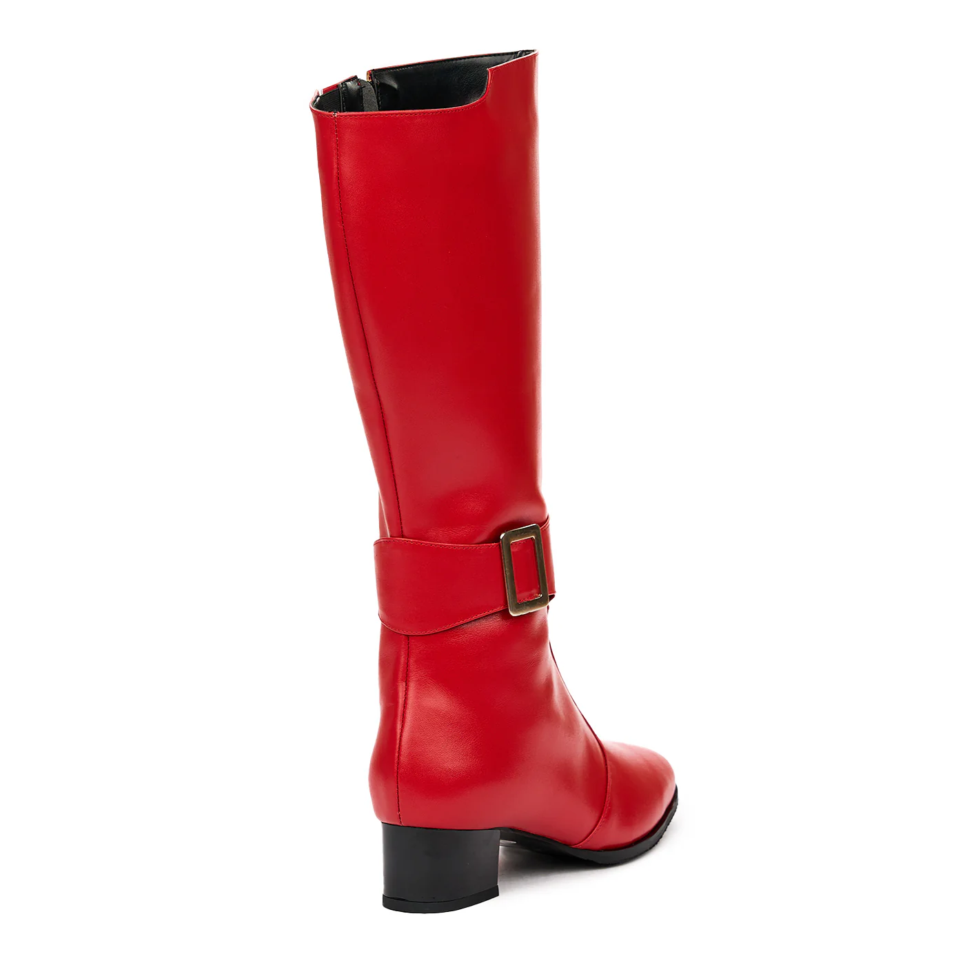 Cizme Rosii Piele Lungi cu Toc 6696 - Image 2