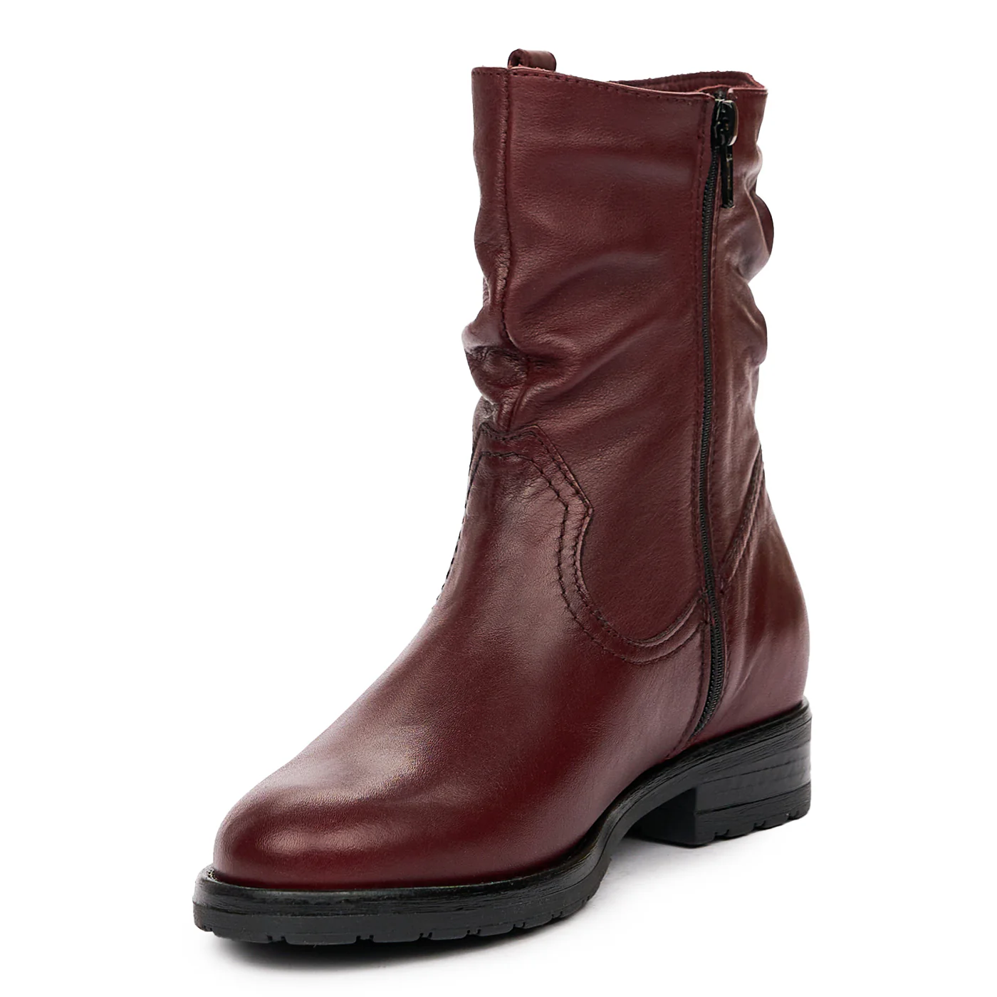 Cizme Scurte de Piele Dama Visinii 8266 - Image 4