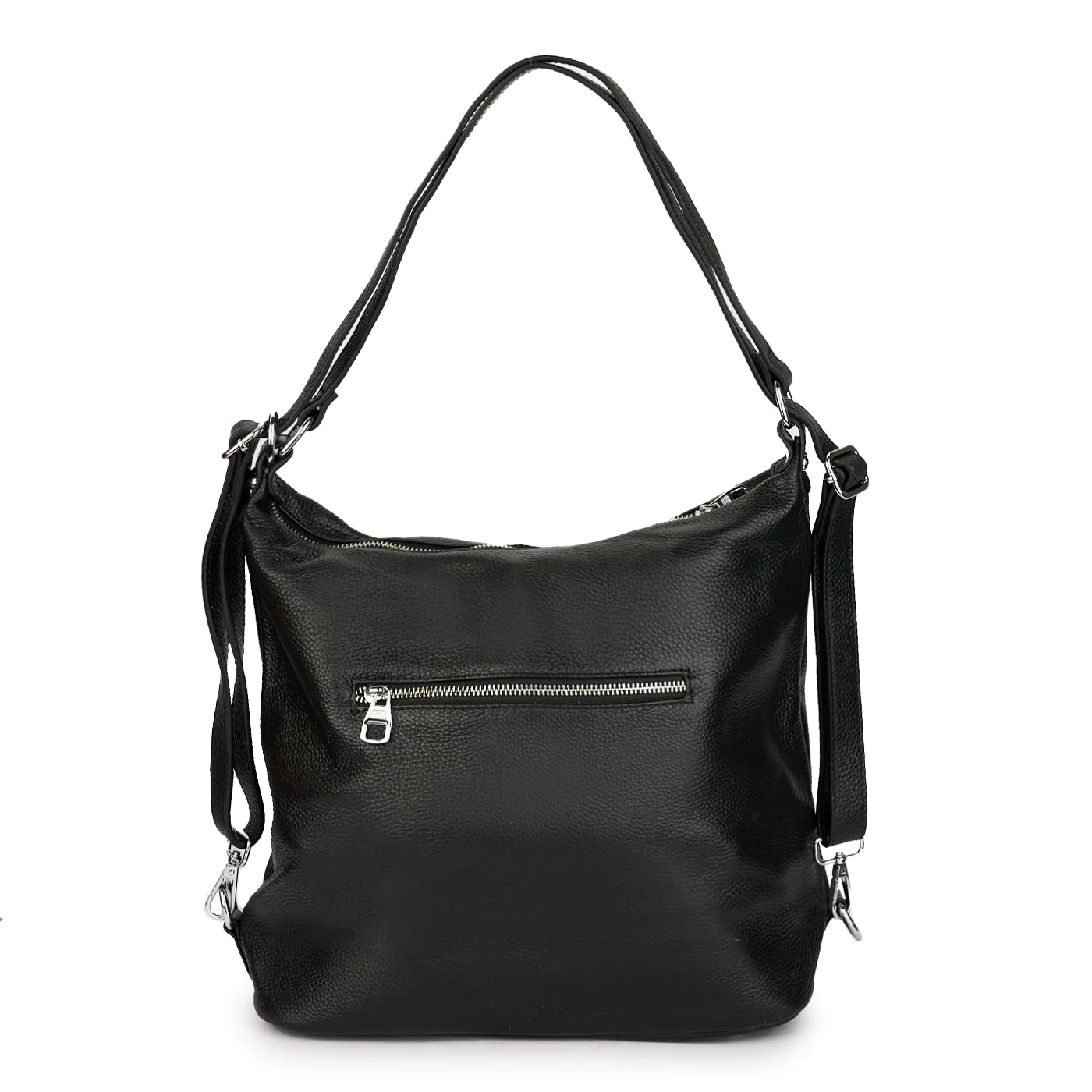 Geanta dama 2in1 din piele naturala neagra 21199 - Image 3