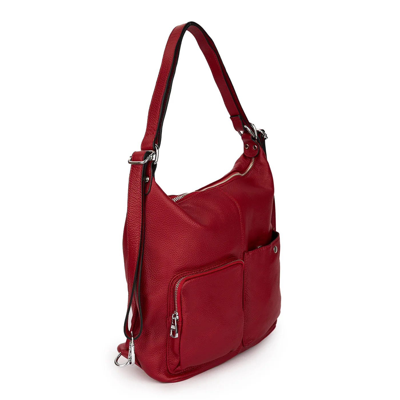 Geanta dama 2in1 din piele naturala rosie 21200 - Image 2