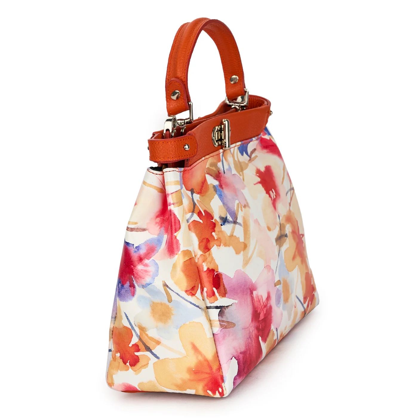 Geanta dama din piele naturala cu impremeu floral 21120 - Image 2