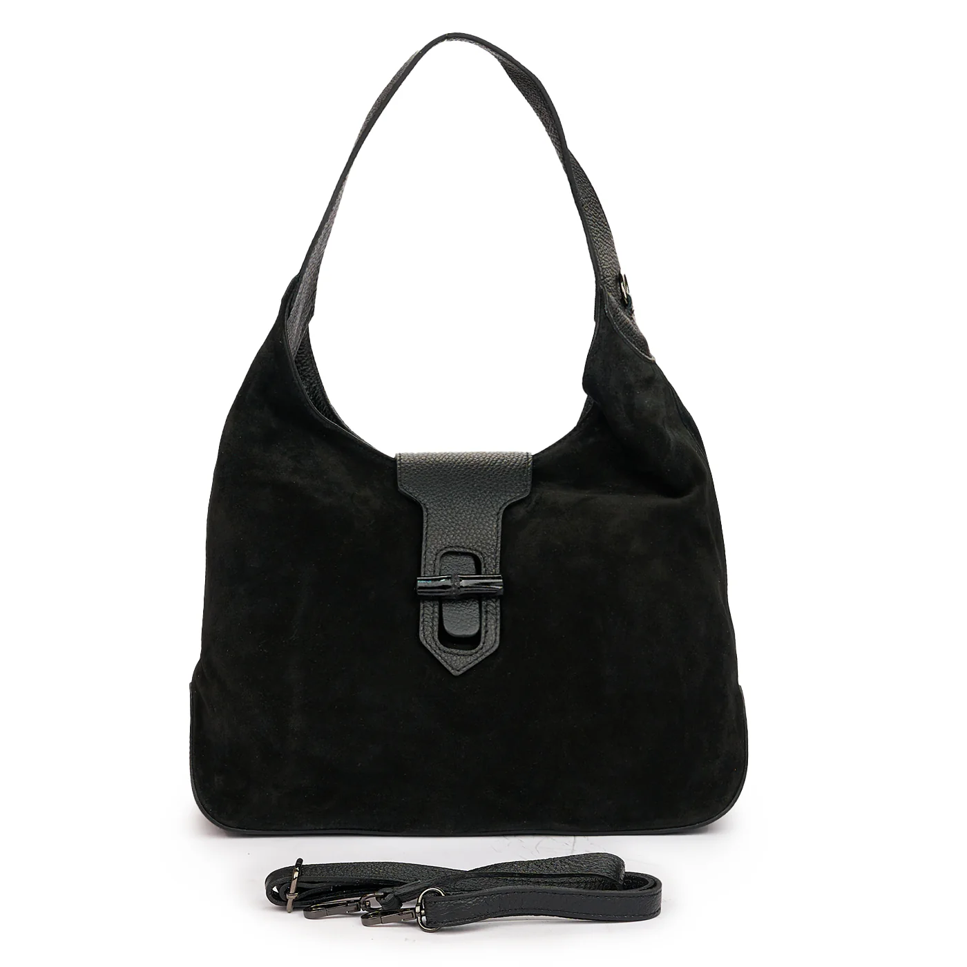 Geanta dama din piele naturala neagra 11203