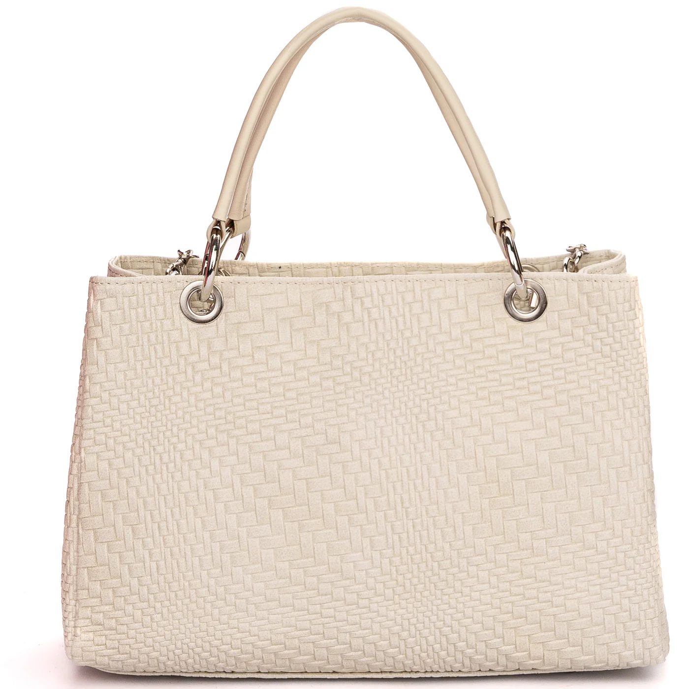 Geanta dama din piele naturala cream 11415 - Image 3