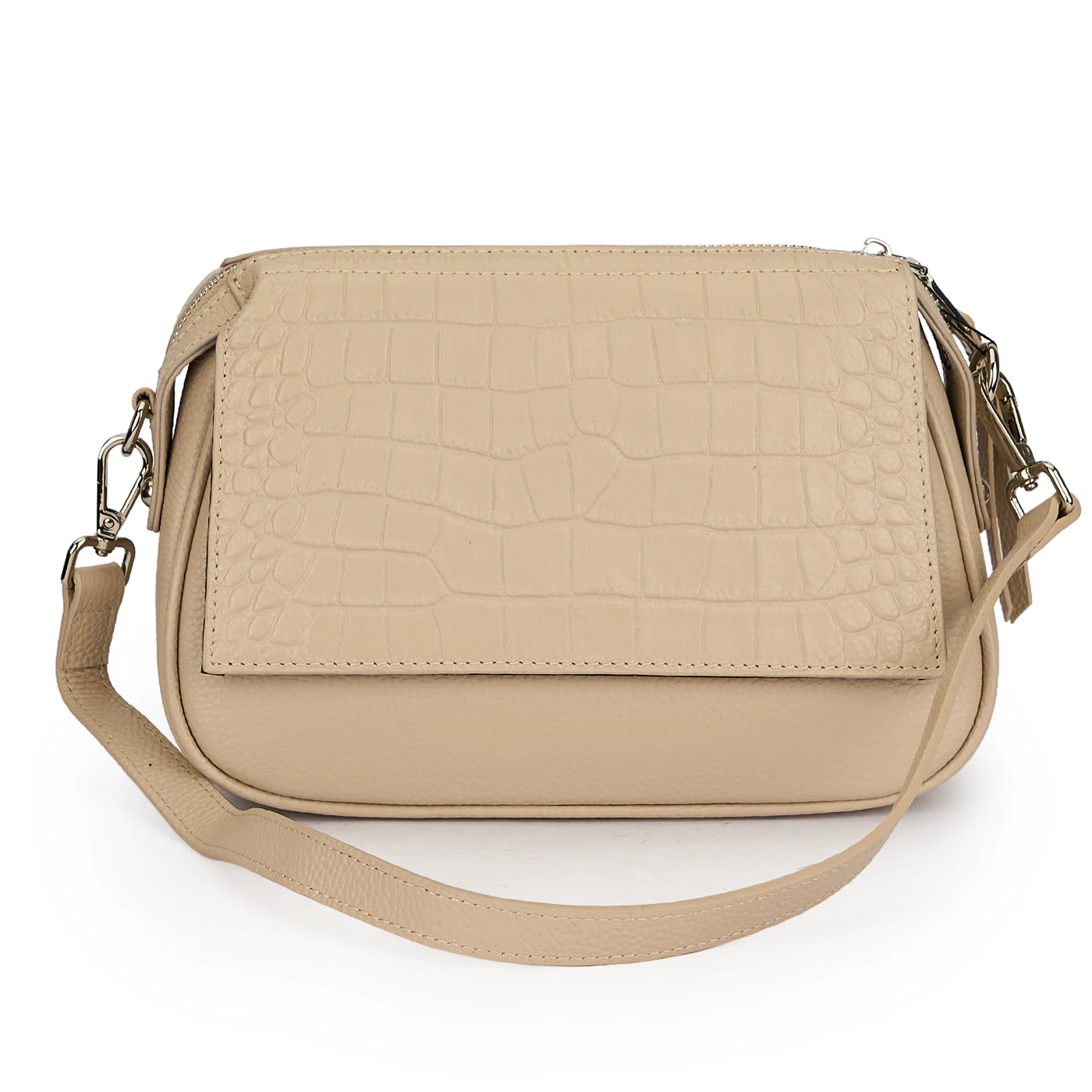 Geanta dama din piele naturala crem 21651 - Image 3