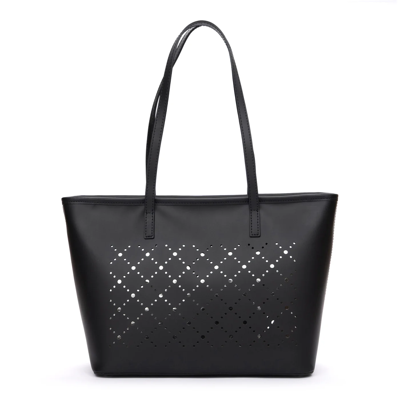 Geanta dama din piele naturala neagra 11016