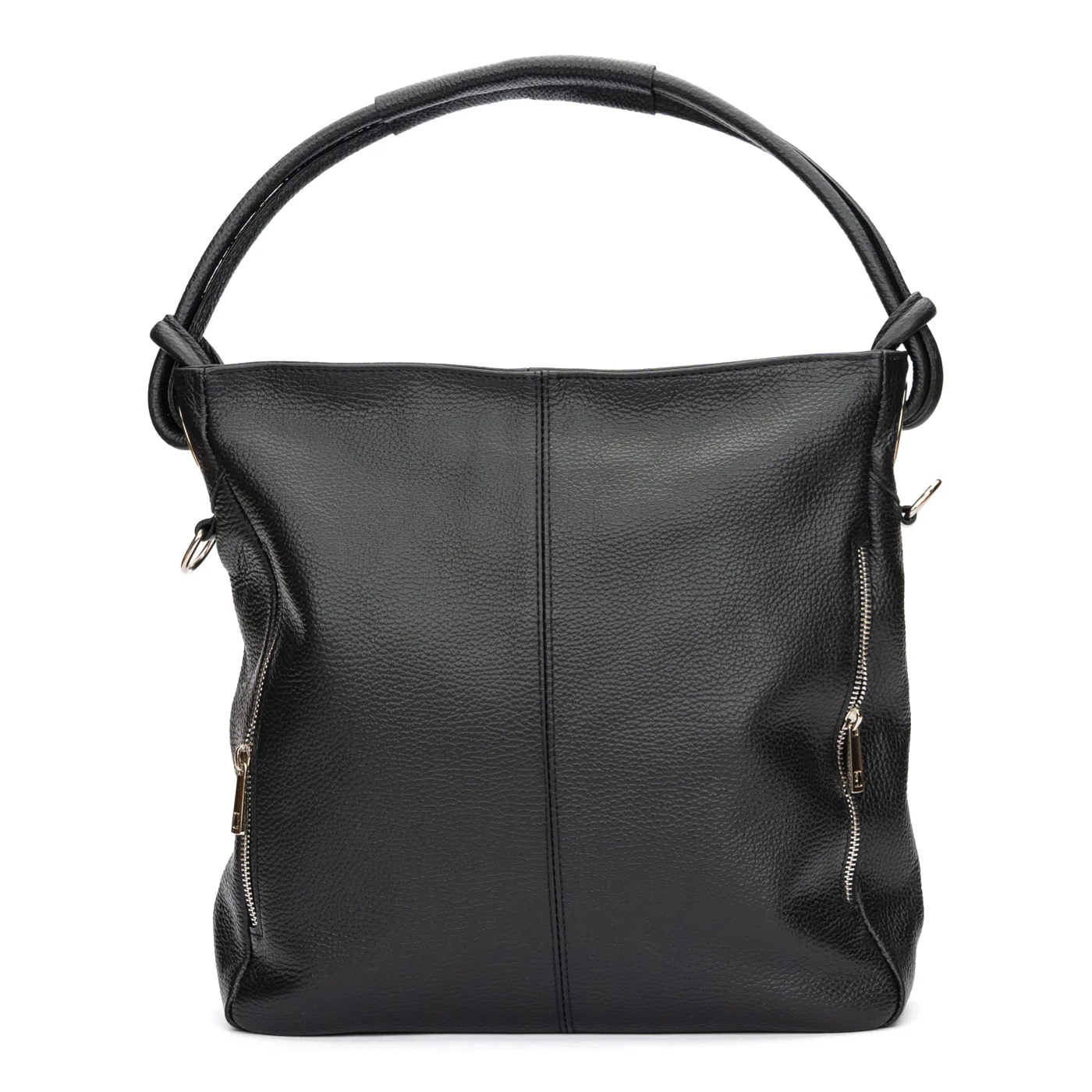 Geanta dama din piele naturala neagra 11028