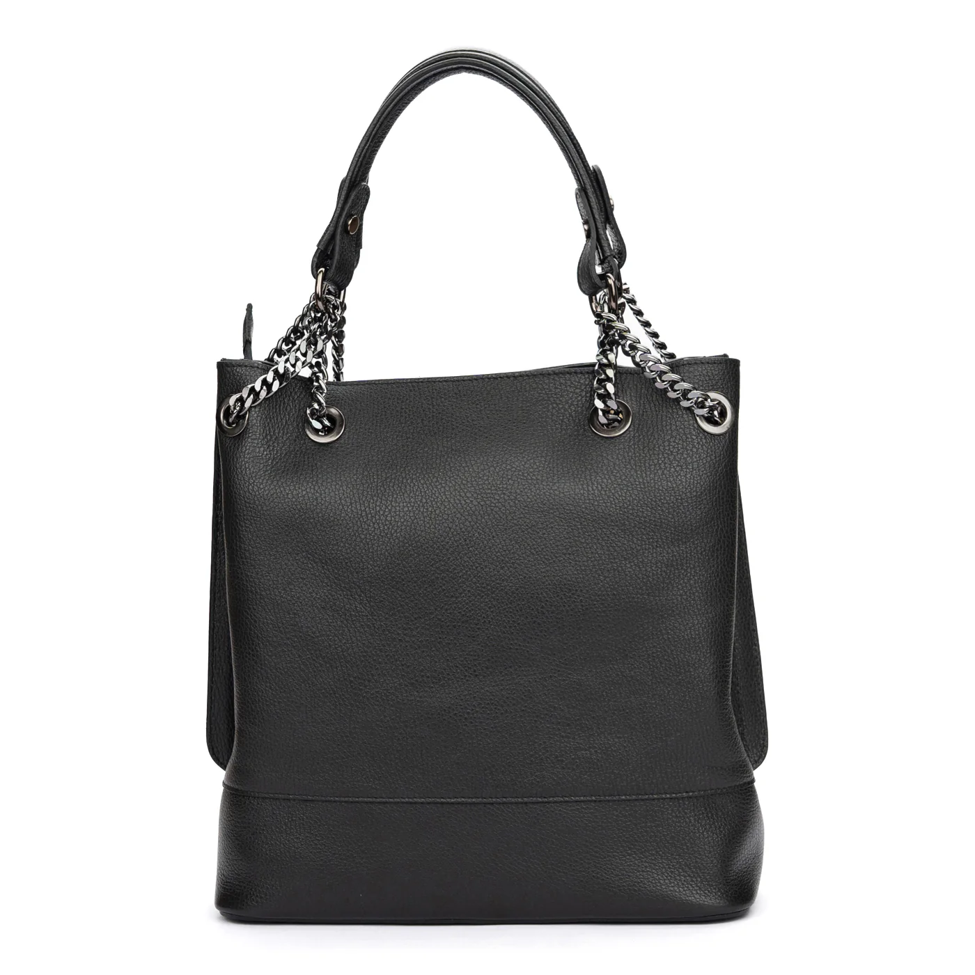 Geanta dama din piele naturala neagra 11032