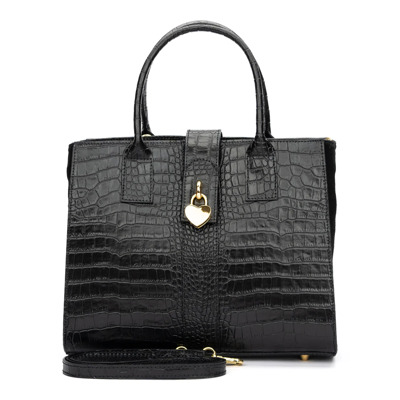 Geanta dama din piele naturala neagra 11042