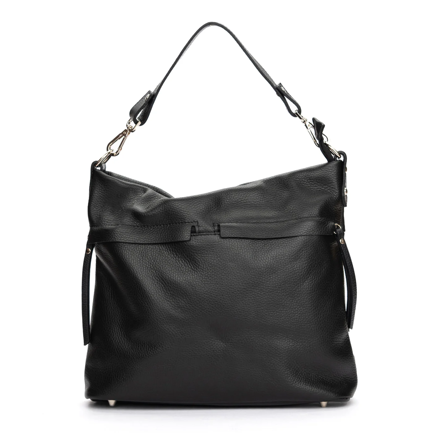 Geanta dama din piele naturala neagra 11076
