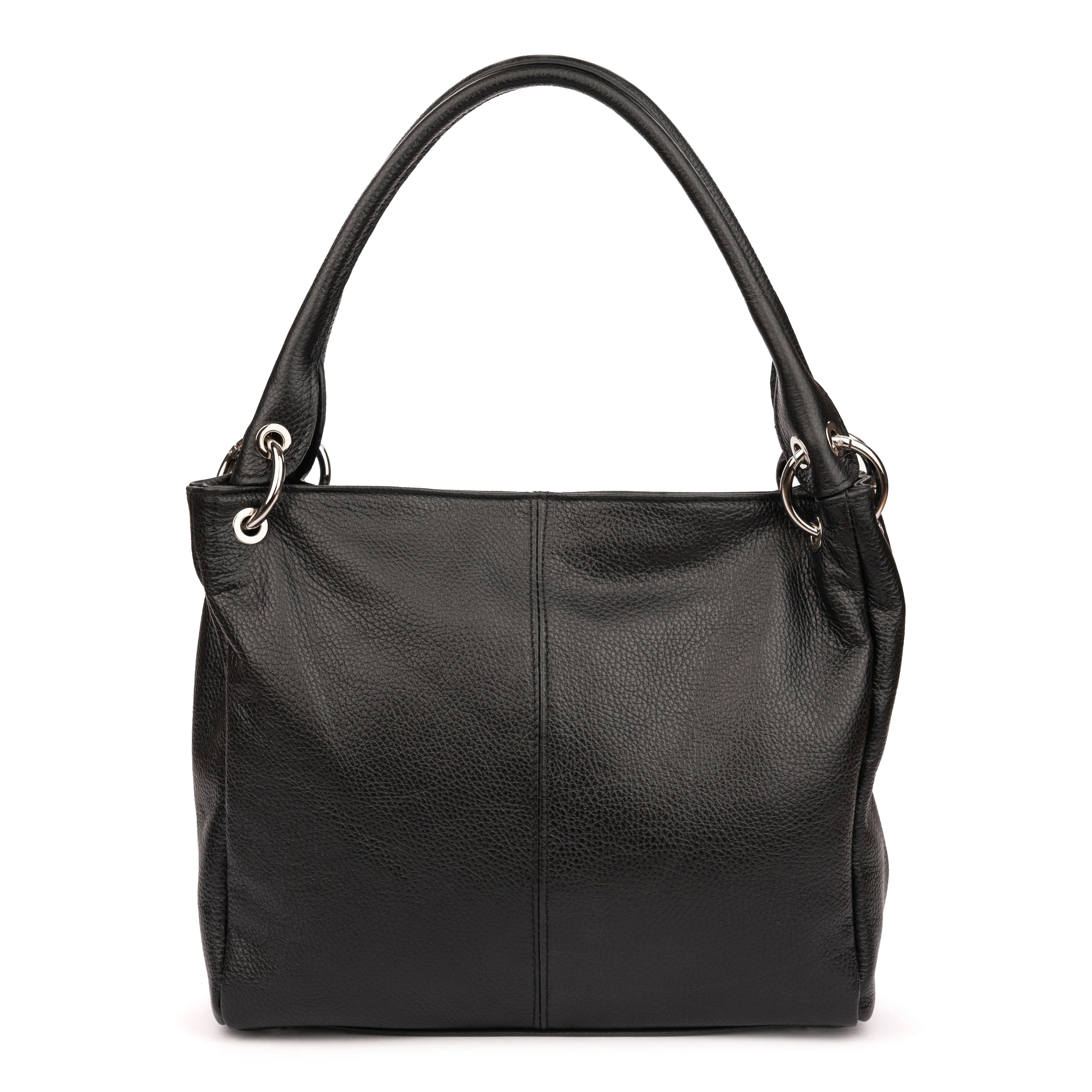 Geanta dama din piele naturala neagra 11099