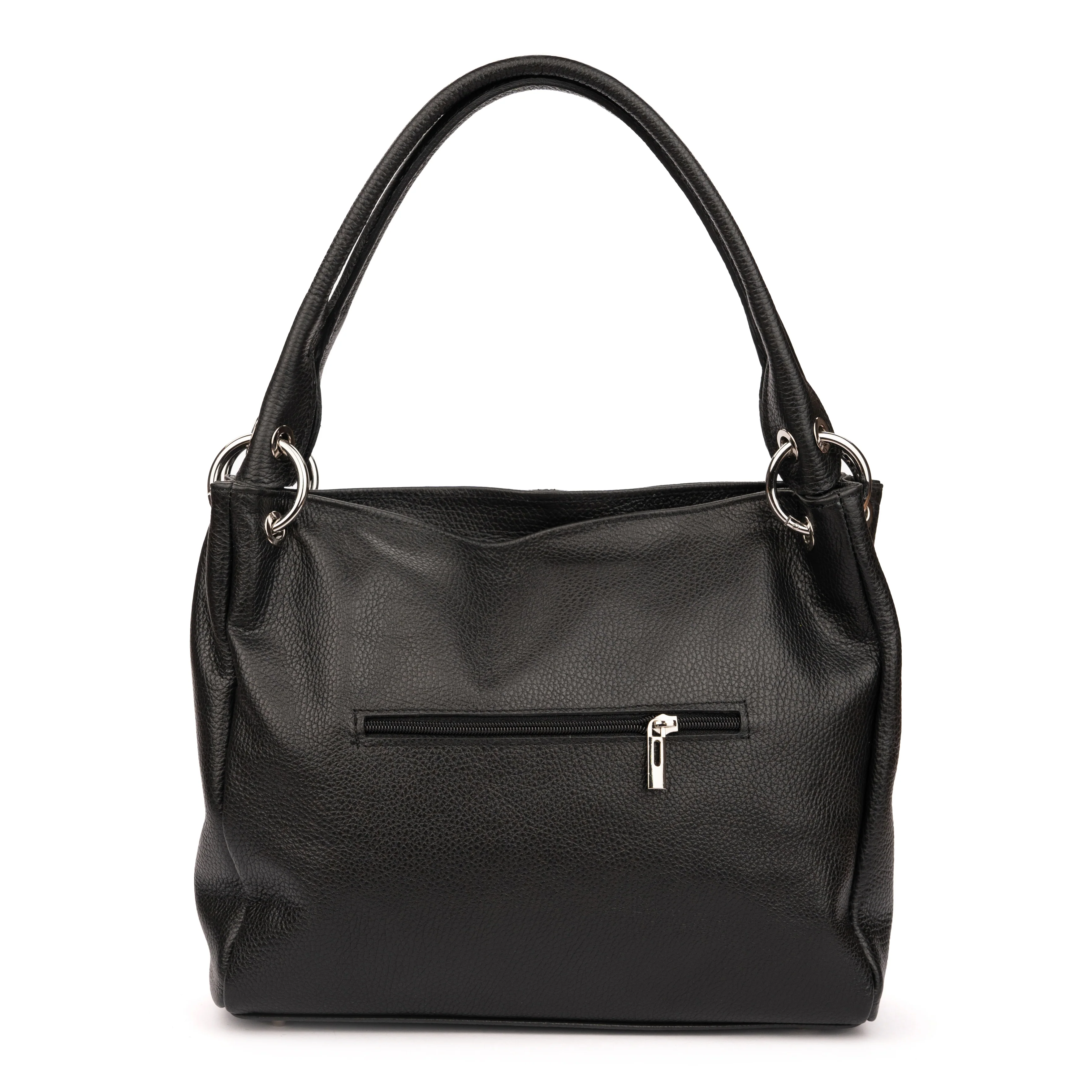 Geanta dama din piele naturala neagra 11099 - Image 3