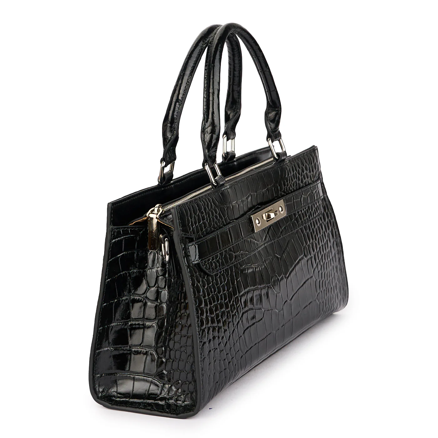Geanta dama din piele naturala neagra 21354 - Image 2