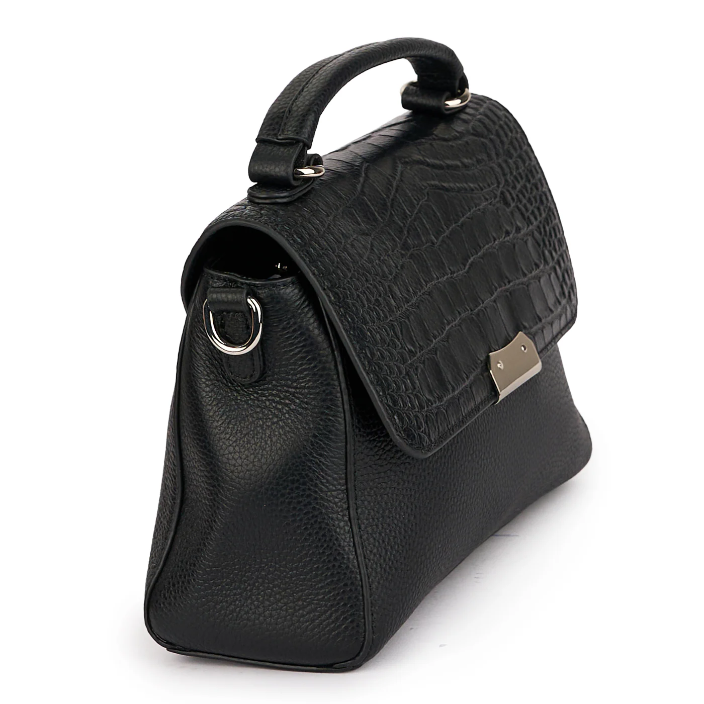 Geanta dama din piele naturala neagra 21456 - Image 2